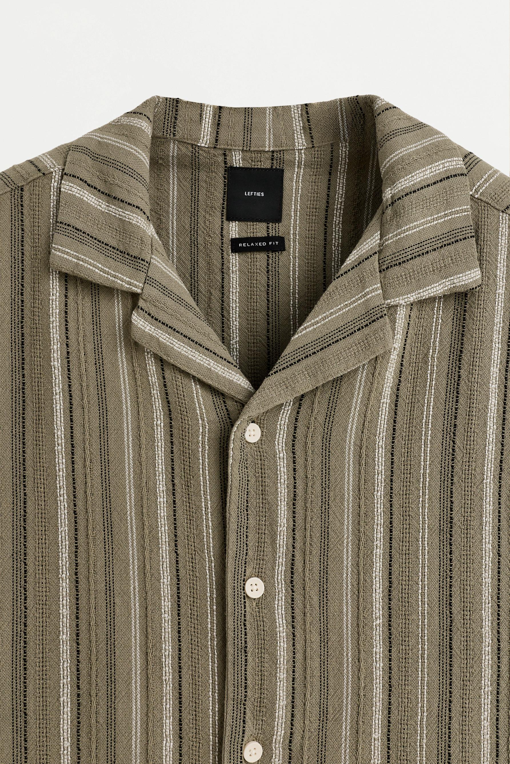 Striped rustic shirt — FADED OLIVE GREEN
