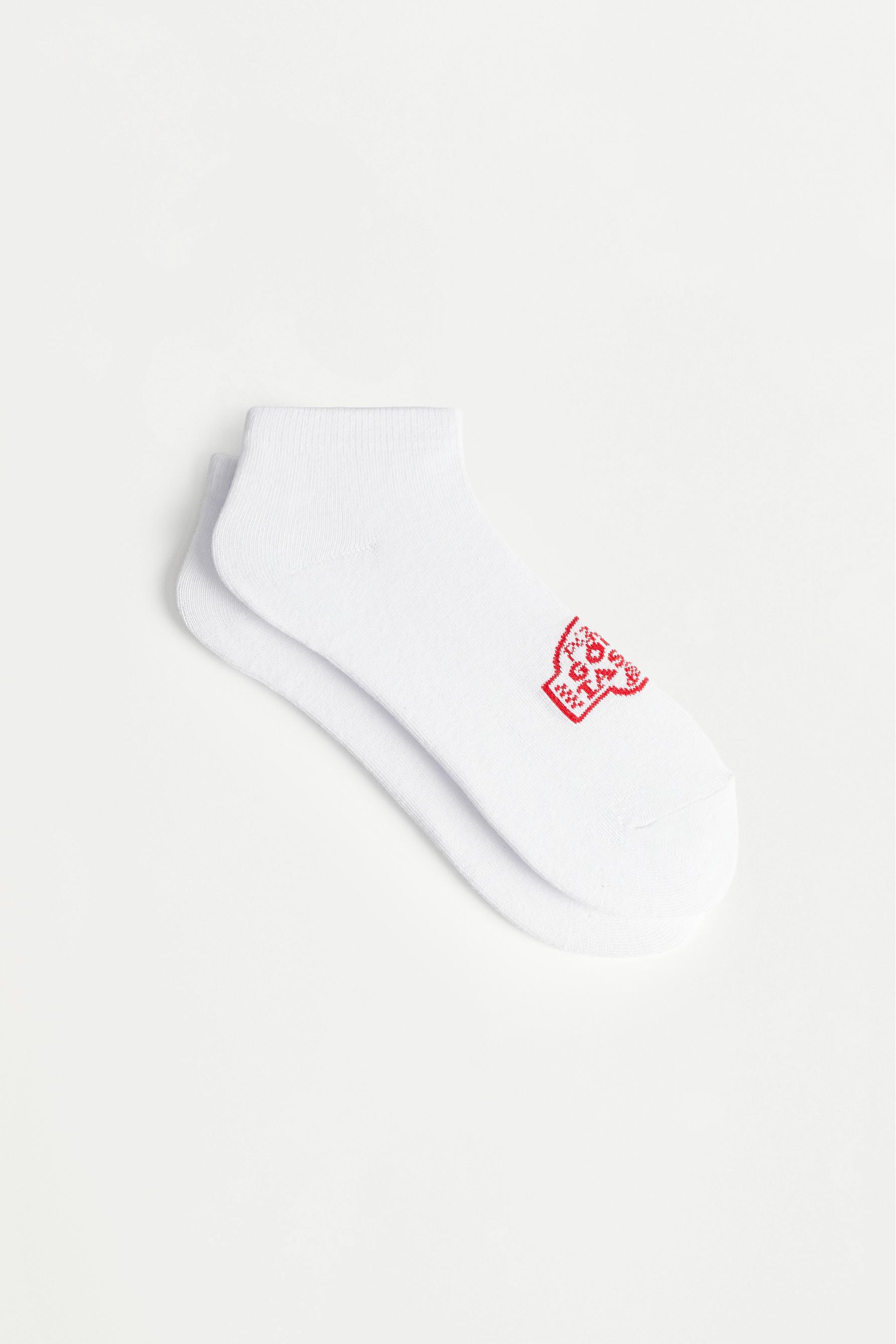 4-pack of printed ankle socks — WHITE