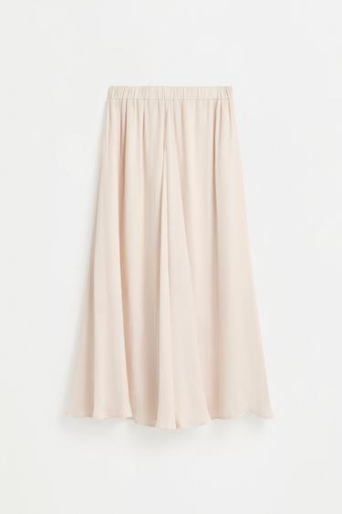 Textured satin midi skirt — CREAM 6