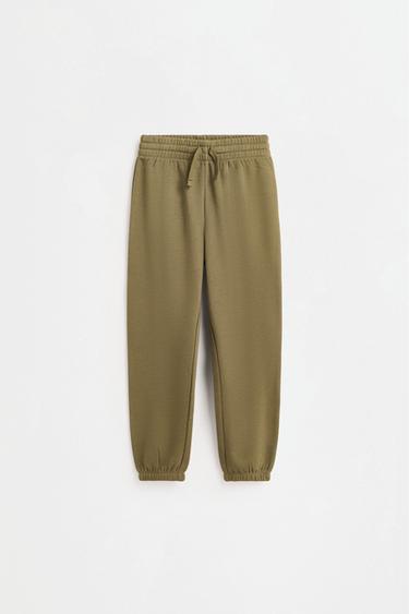 Pack of 2 plain plush trousers — DARK KHAKI 2