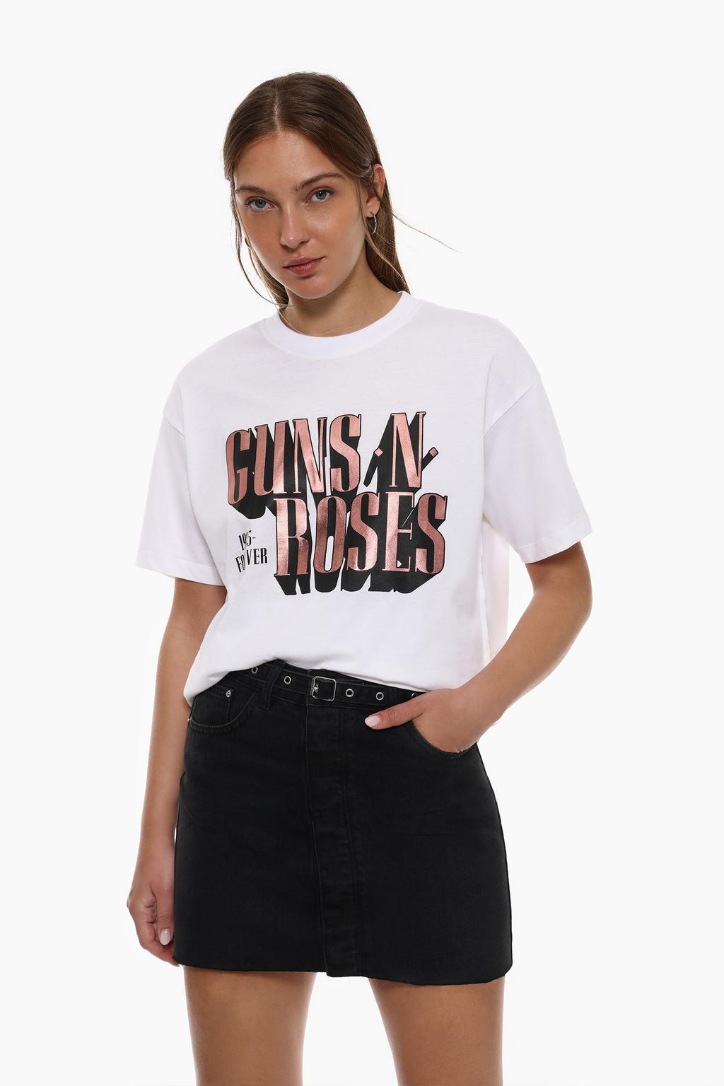 Guns&Roses metalik t-shirt