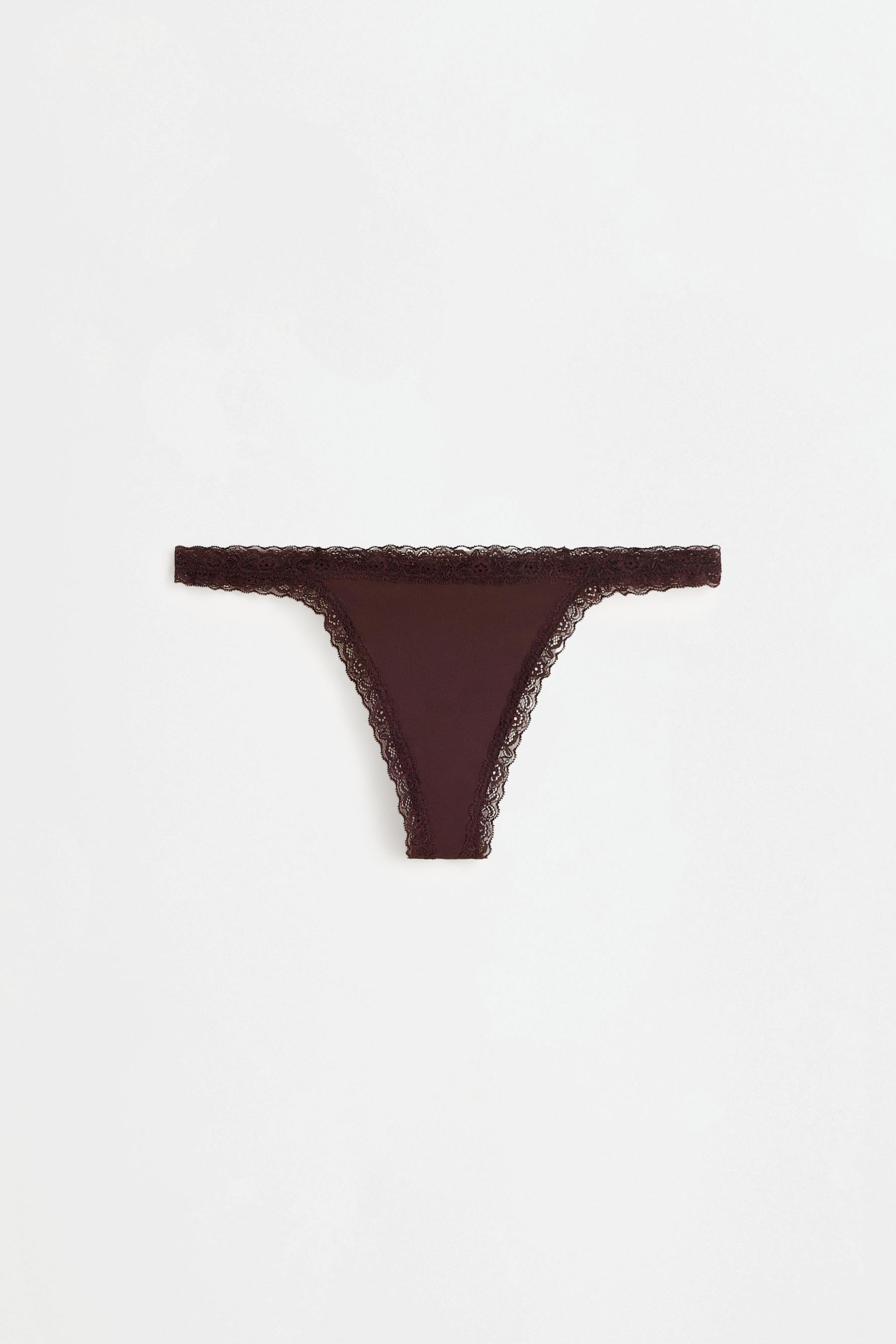 Lace Detail Thong (2-Pack) — WHITE