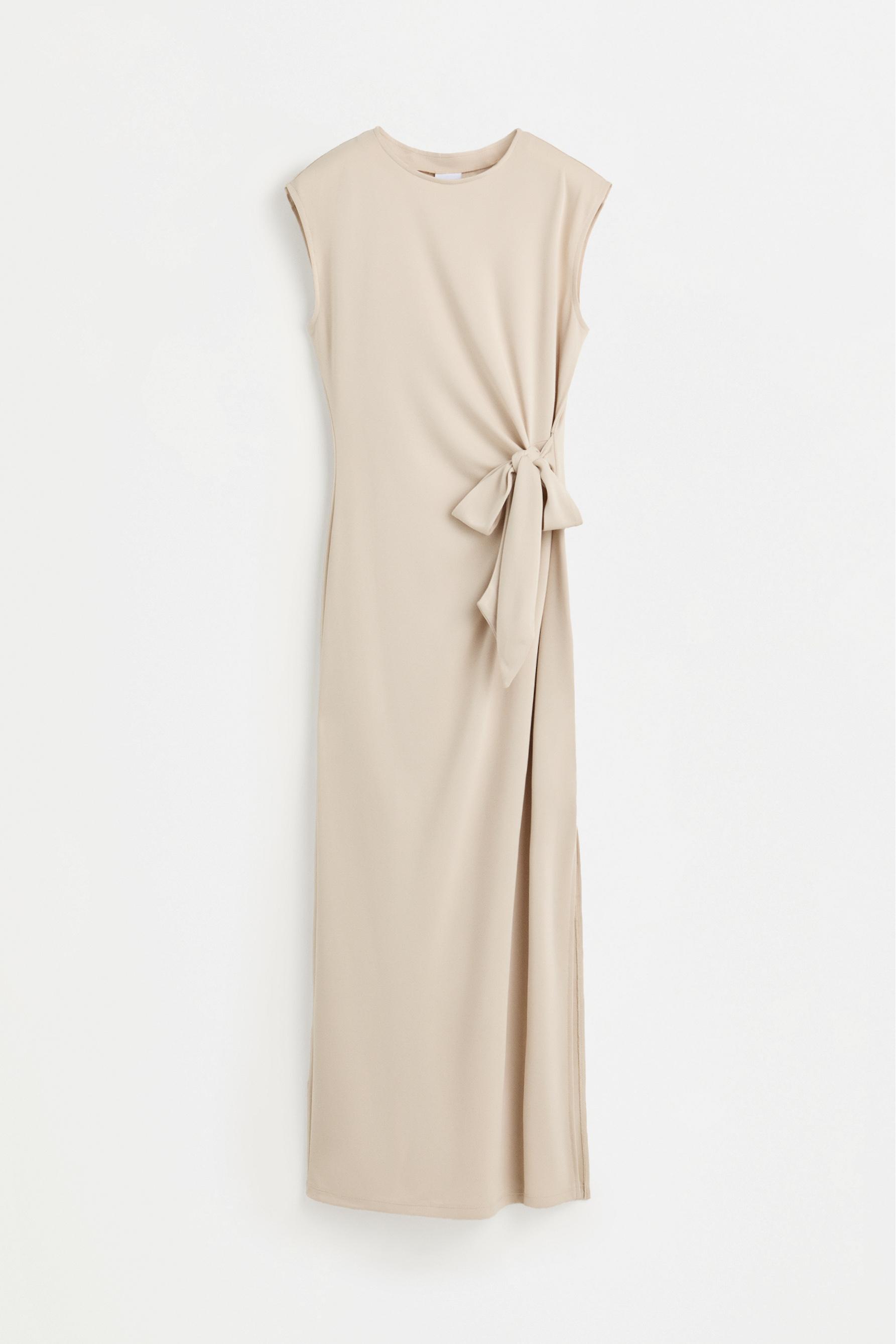 Midi dress with tie detail — MINK