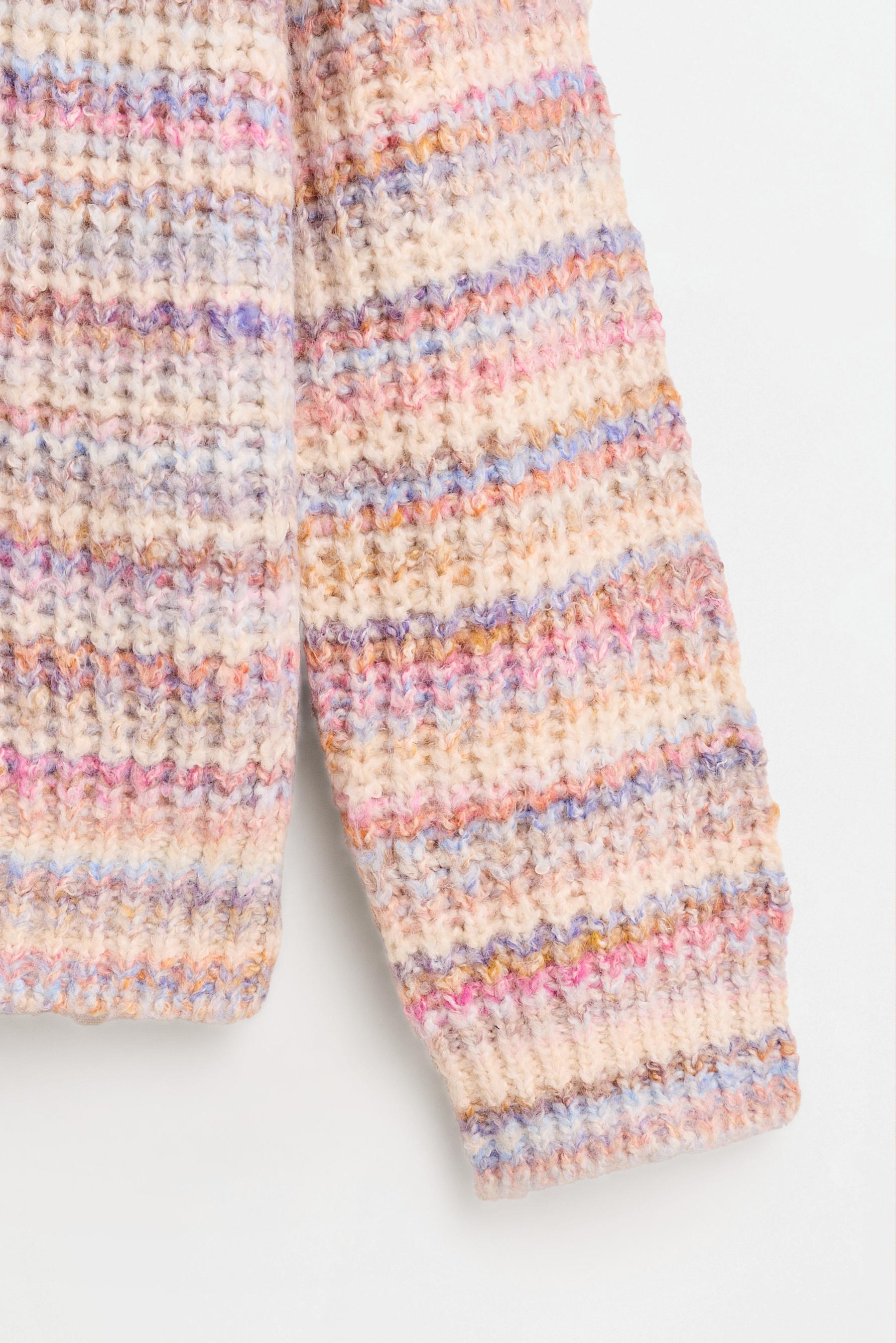 Striped knit sweater — MEDIUM PINK