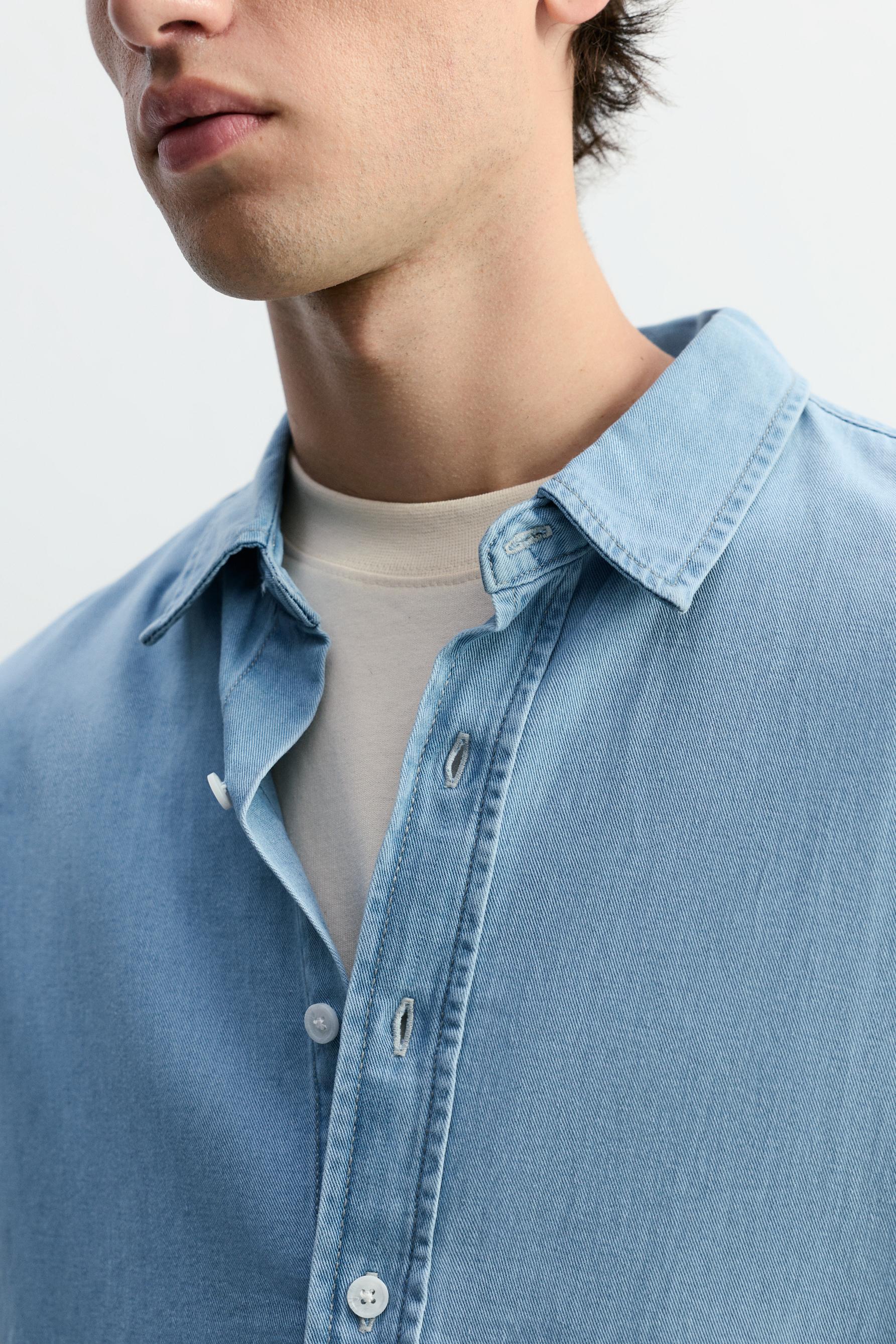 Oversize denim shirt — PALE BLUE