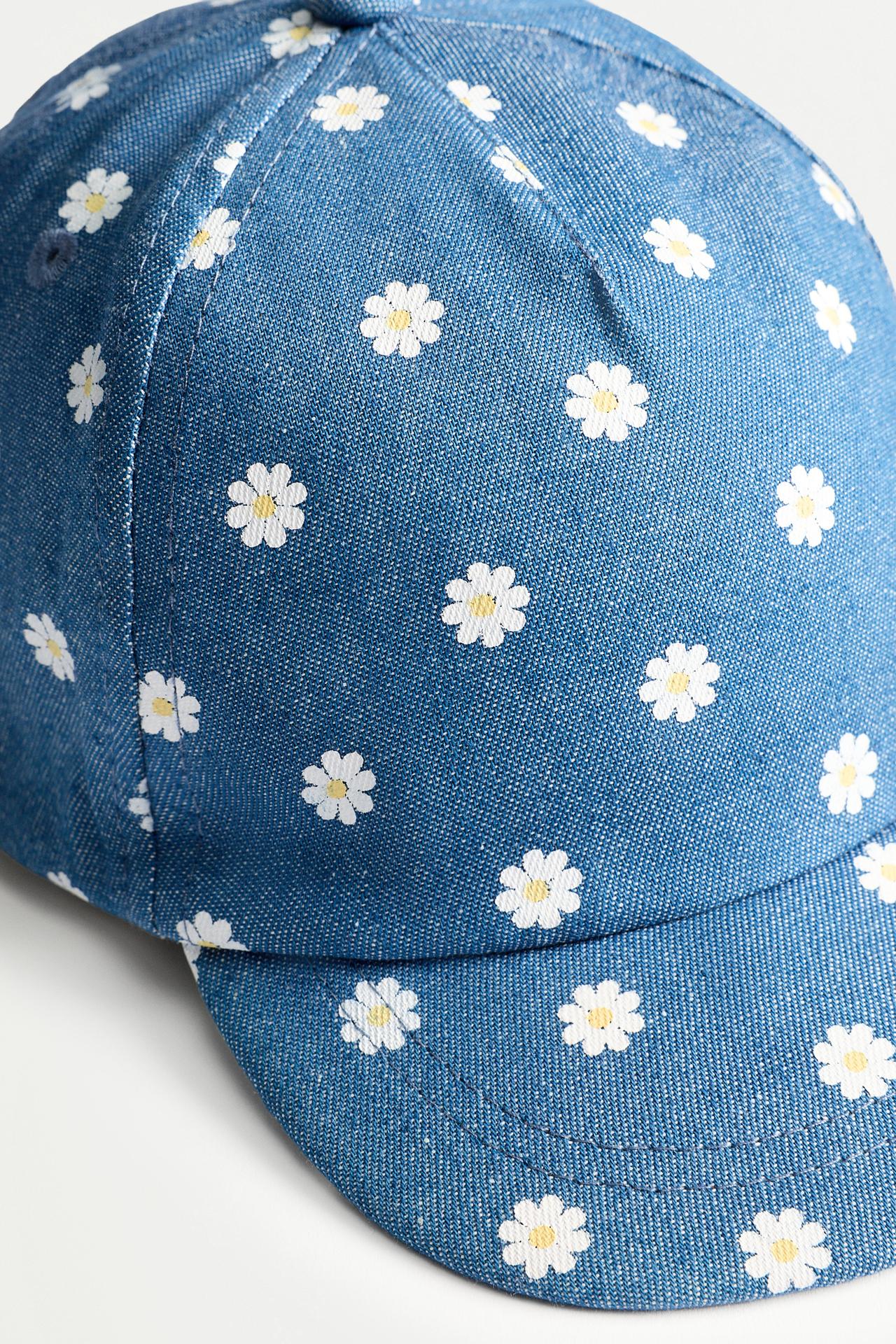 Floral cap — BLUE/WHITE