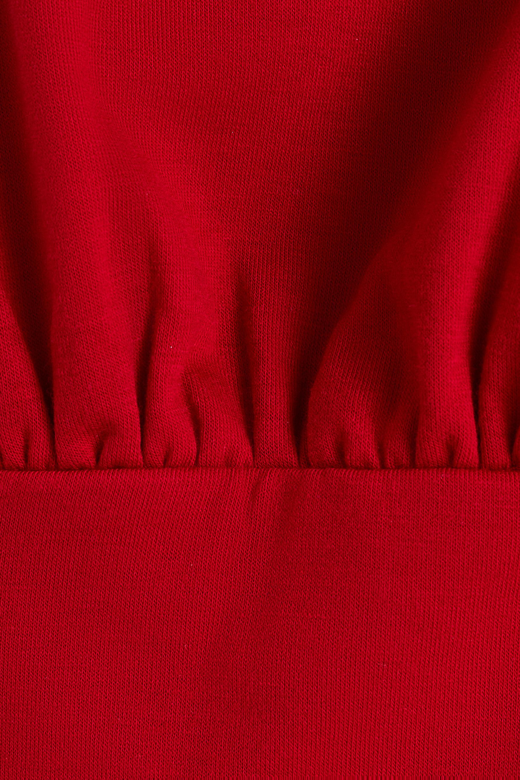 Draped halter top — RED
