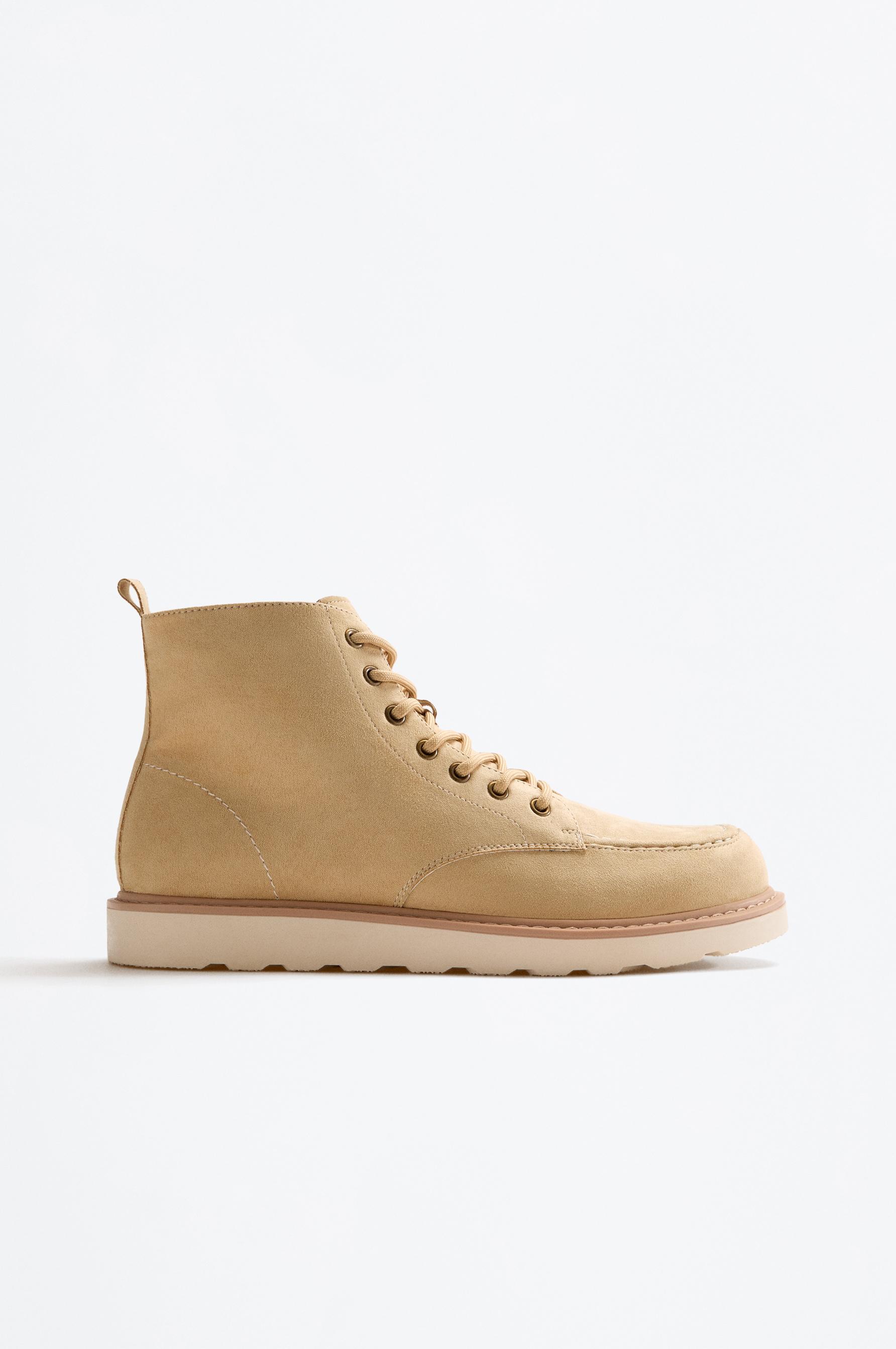 Lace-up boot — BEIGE