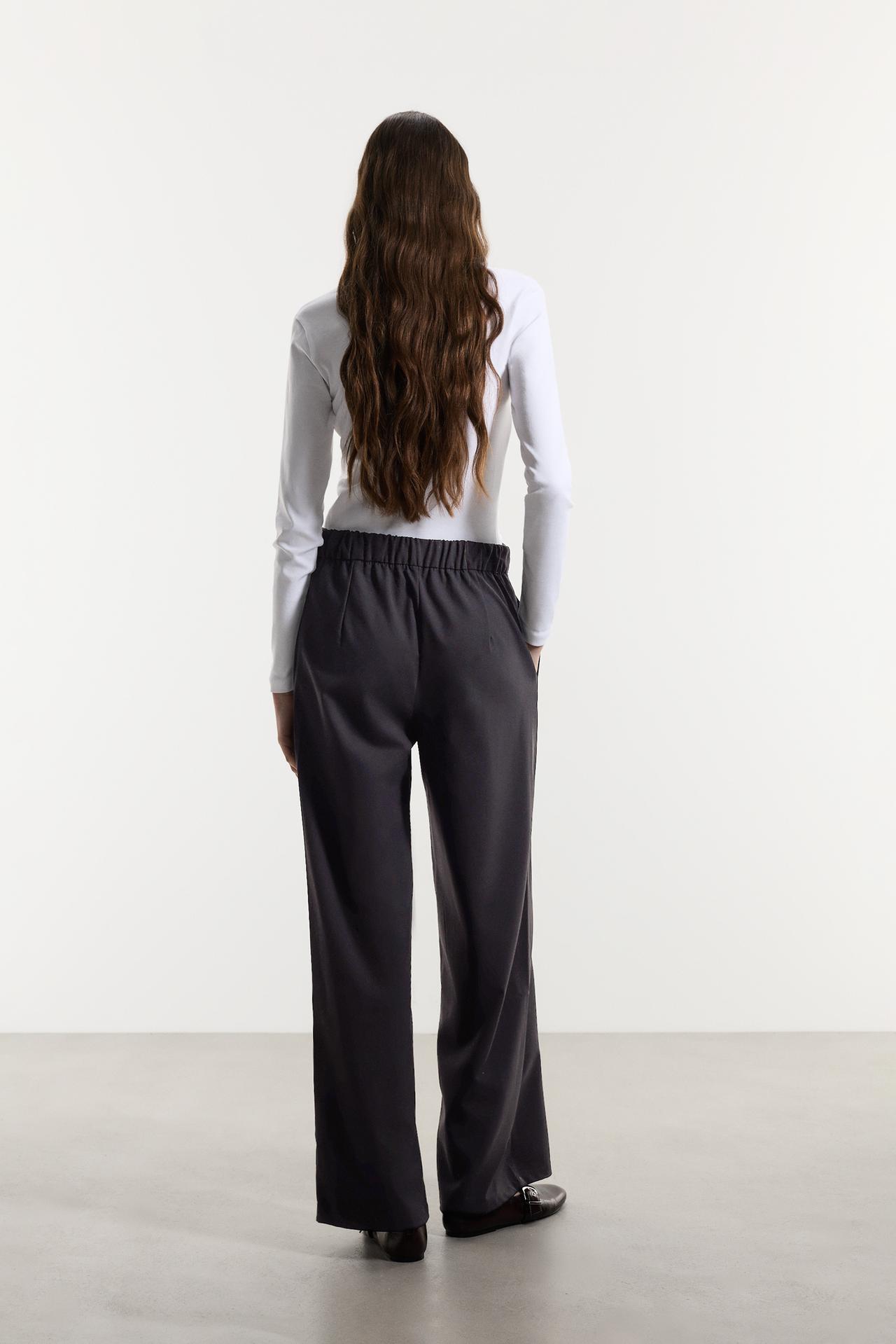Basic straight trousers — BLACK