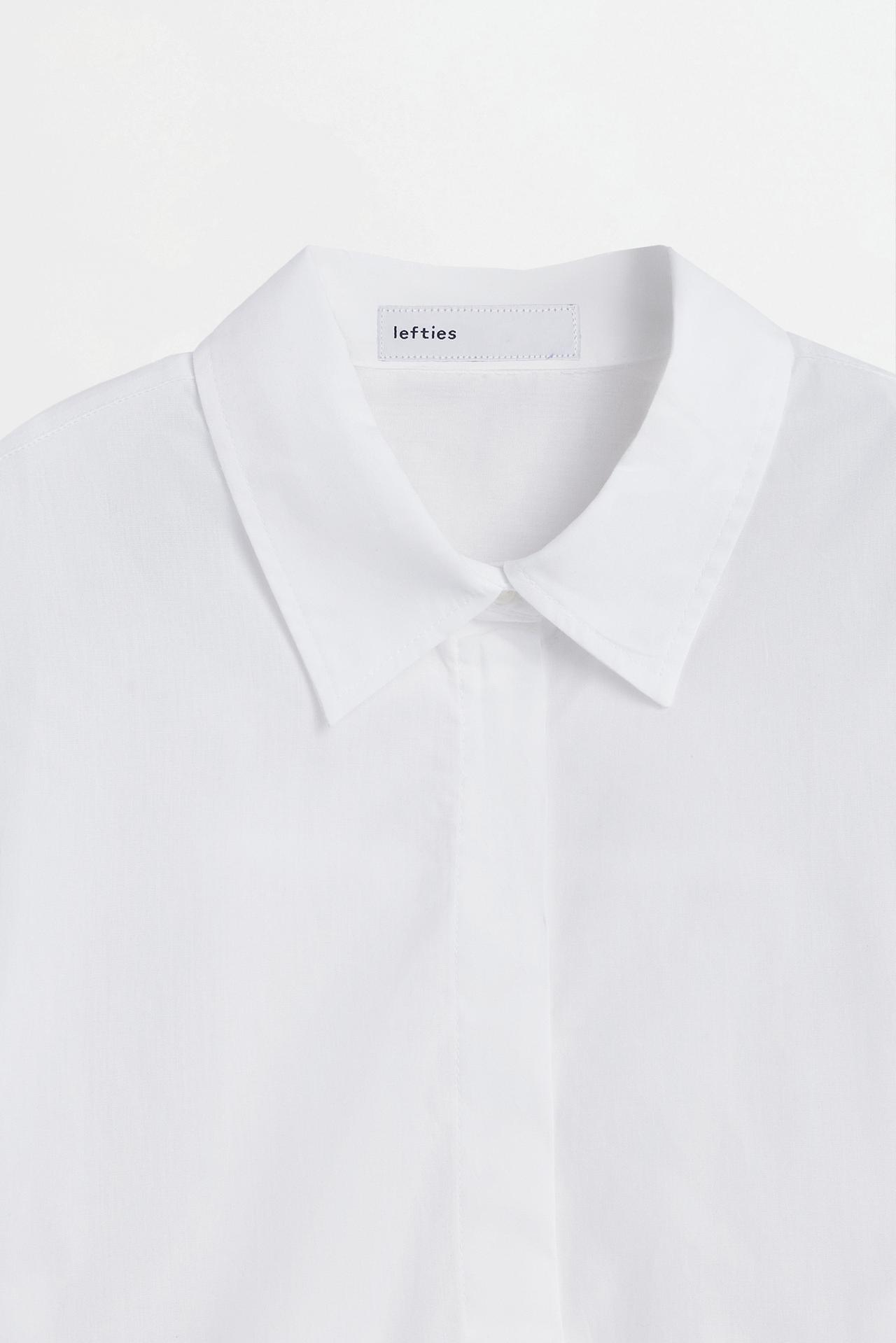 Basic striped poplin shirt — WHITE