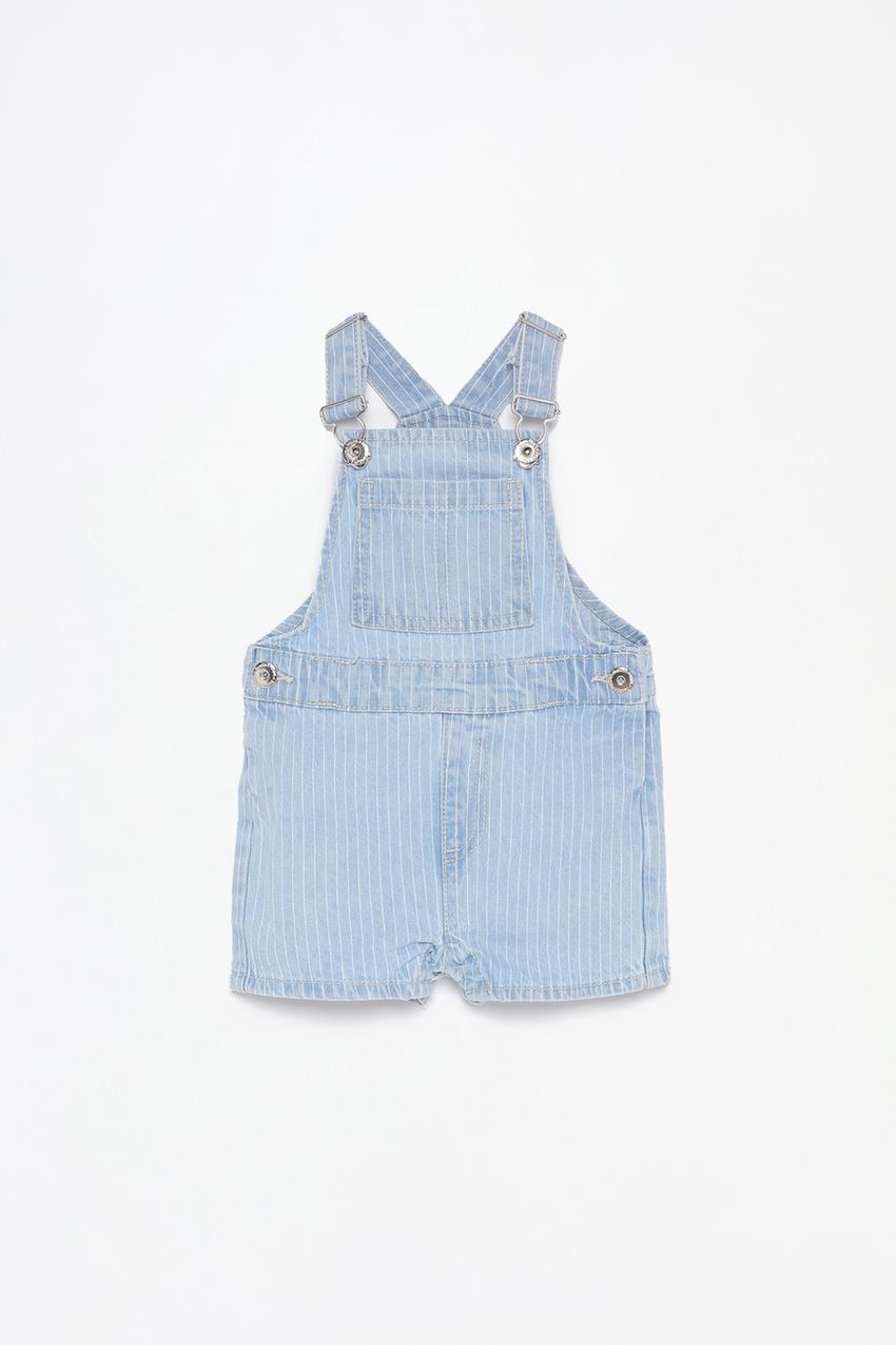 Jardineiras denim bolso Jardineiras Recém-nascido Crianças