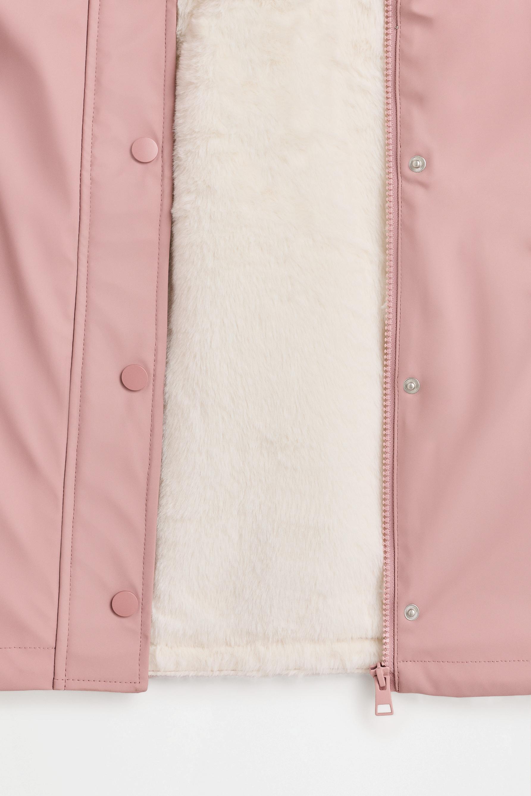Long lightweight rubberized parka — PINK