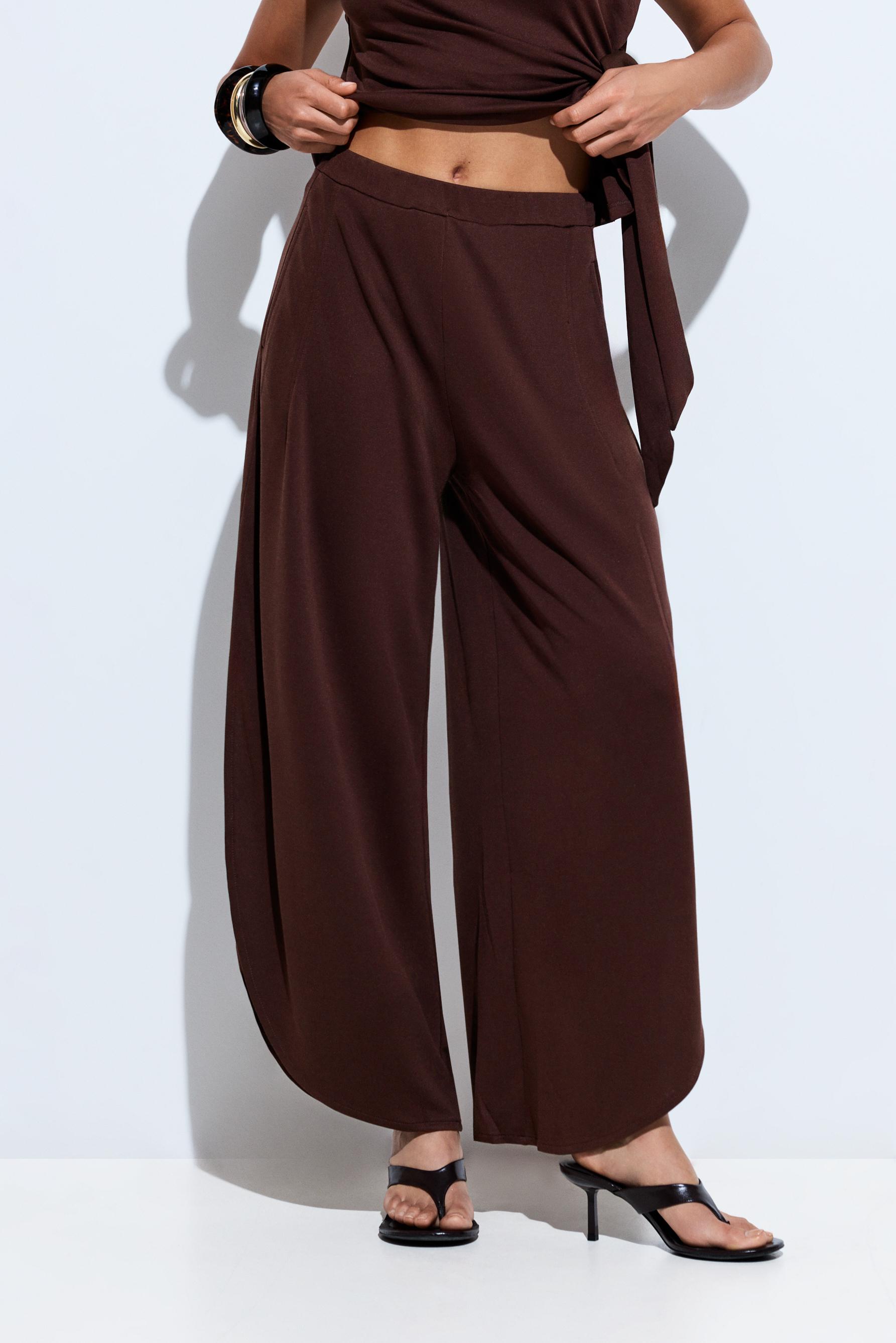 Split detail culottes — CHOCOLATE