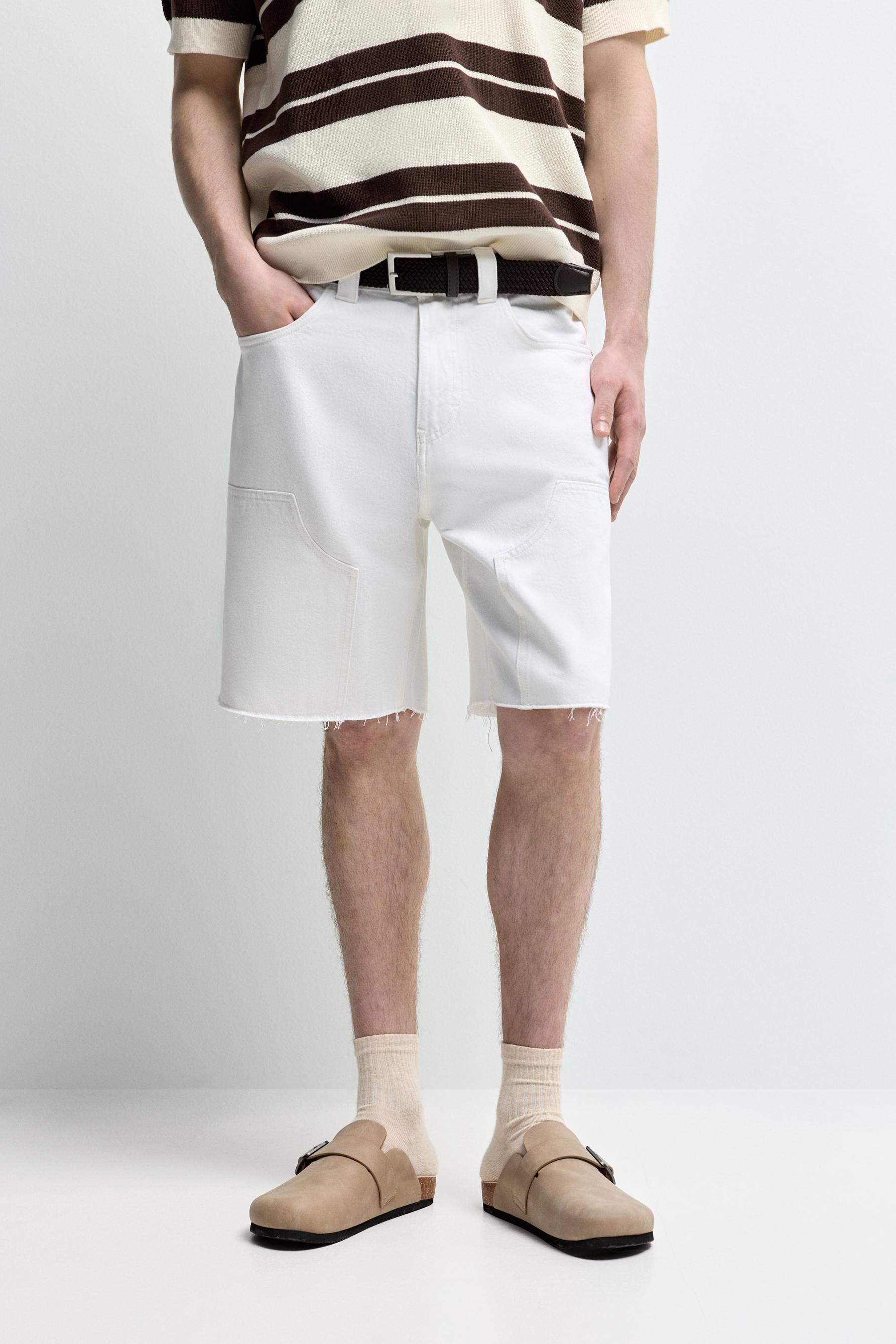 Carpenter denim Bermuda shorts — OFF WHITE