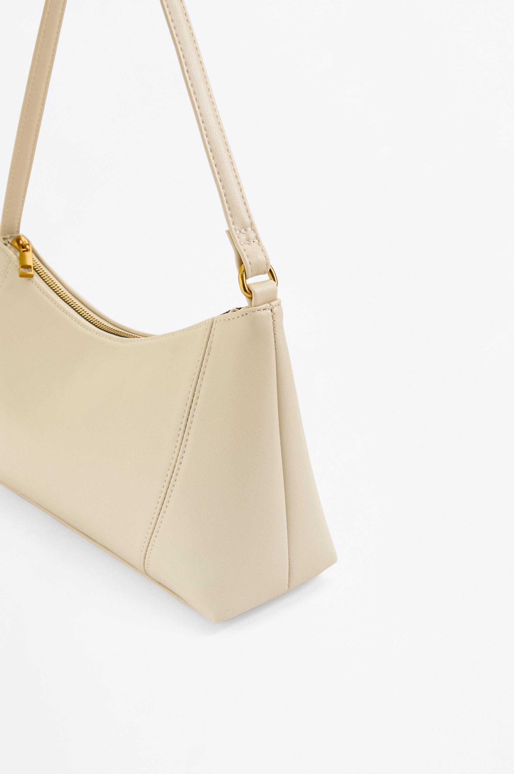 Textured shoulder bag — ECRU