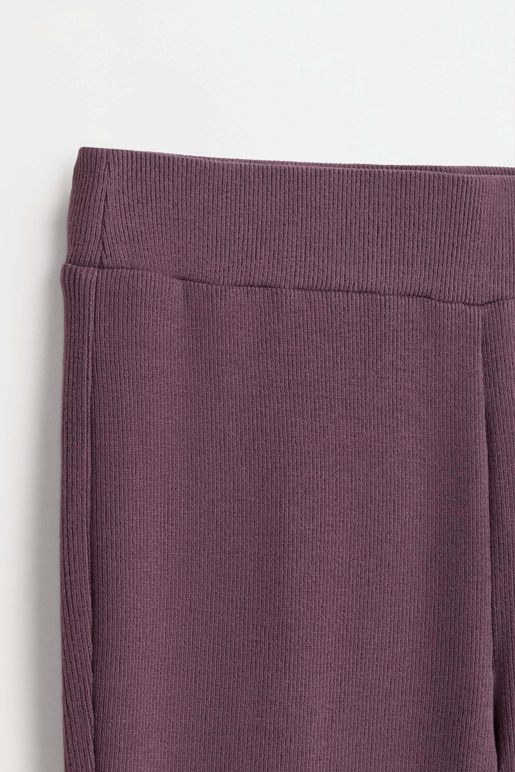 Bias cut bell bottom leggings — AUBERGINE