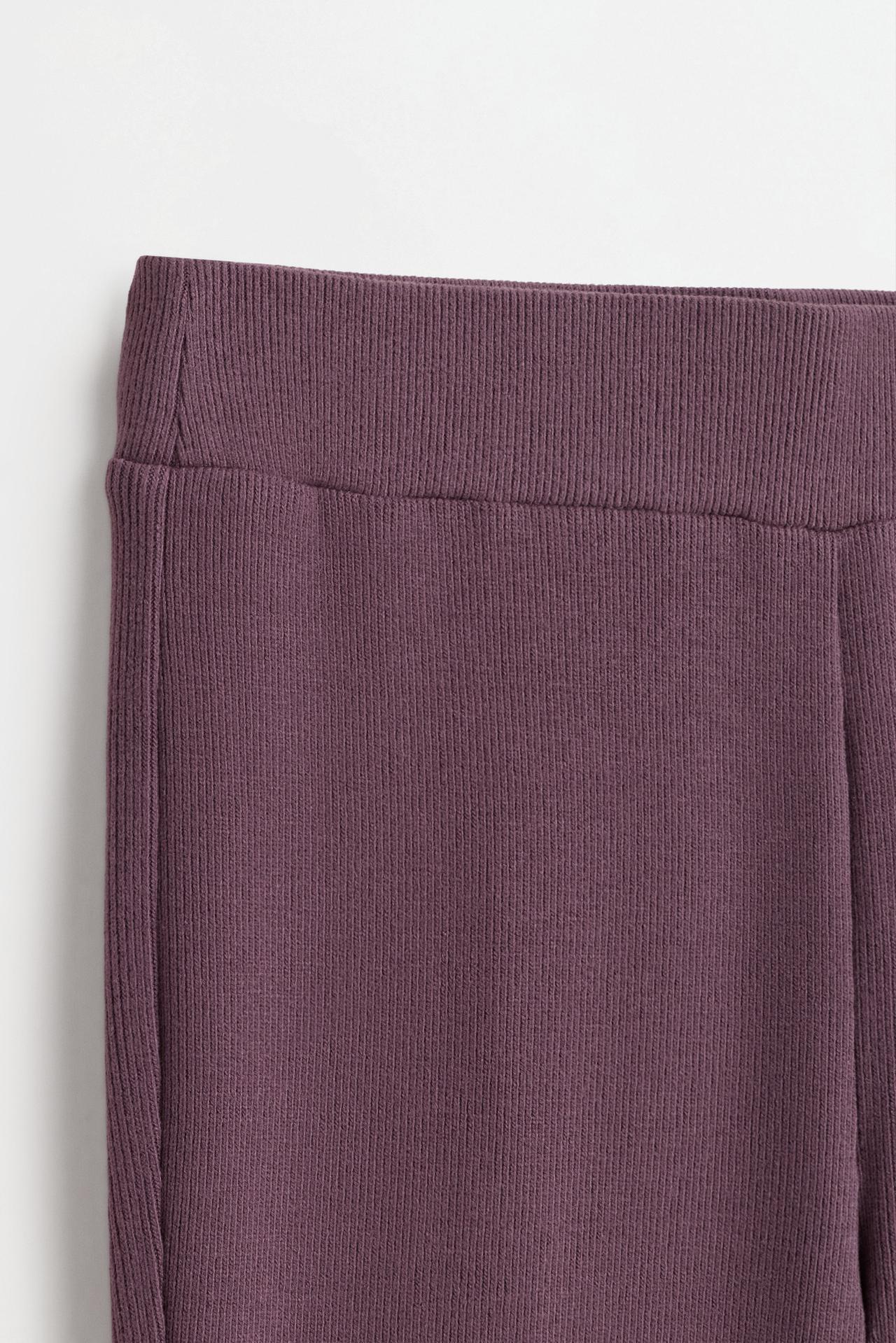 Bias cut bell bottom leggings — AUBERGINE