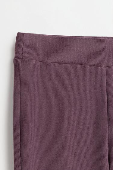 Bias cut bell bottom leggings — AUBERGINE 4