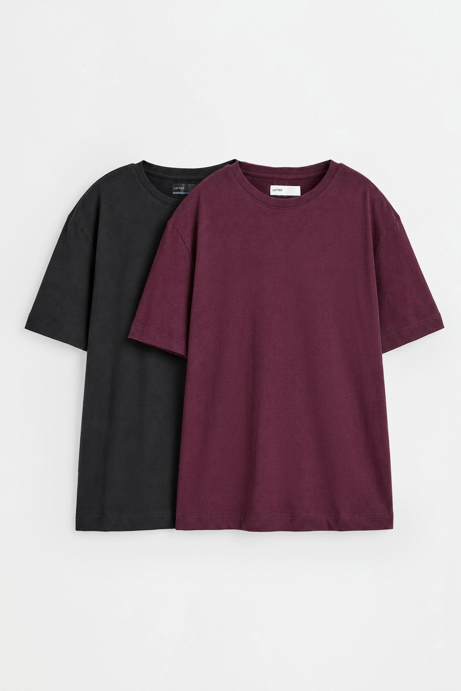 2-pack of basic round neck T-shirts — MAROON
