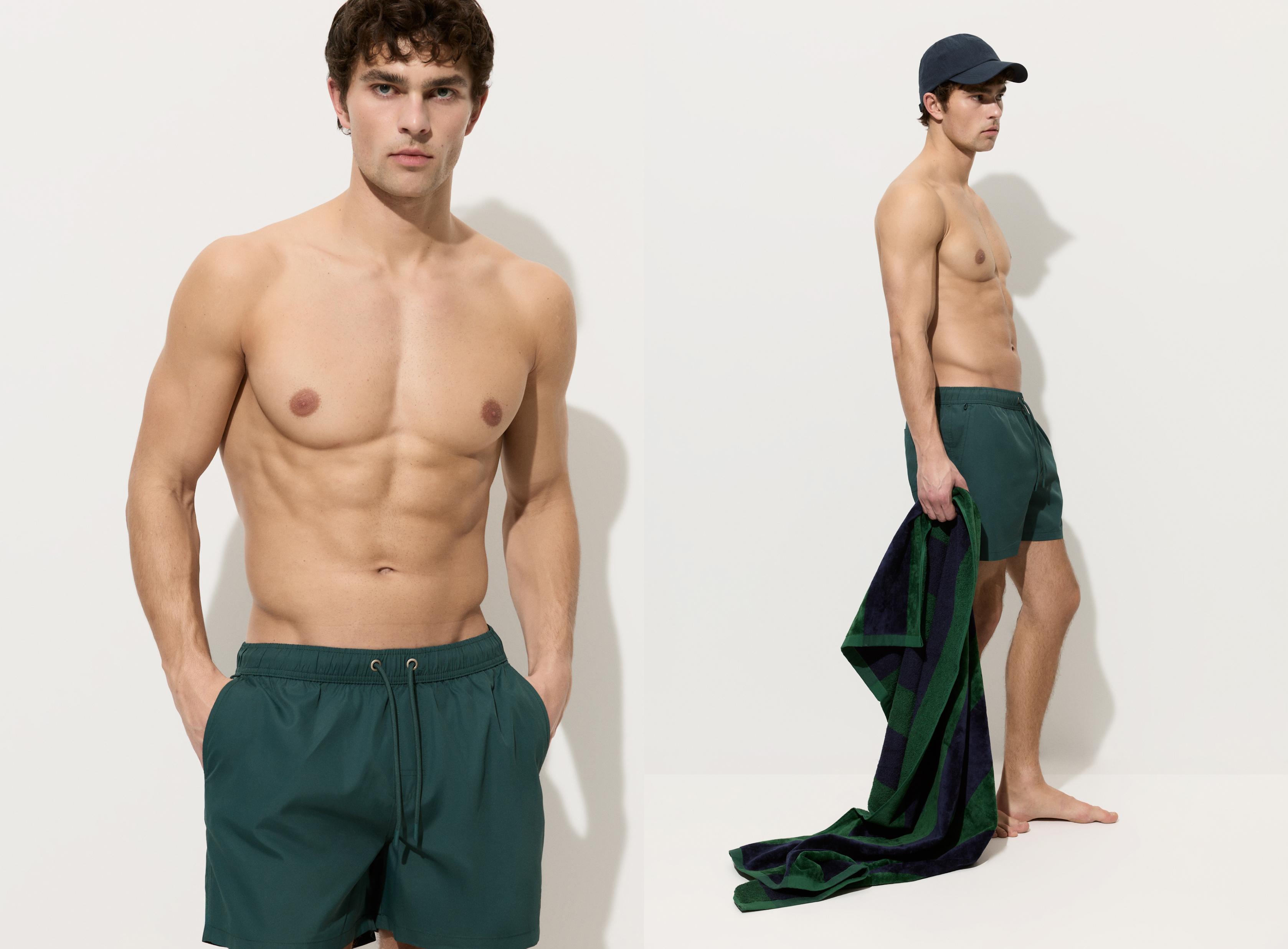 Basic regular fit swim shorts — EMERALD GREEN
