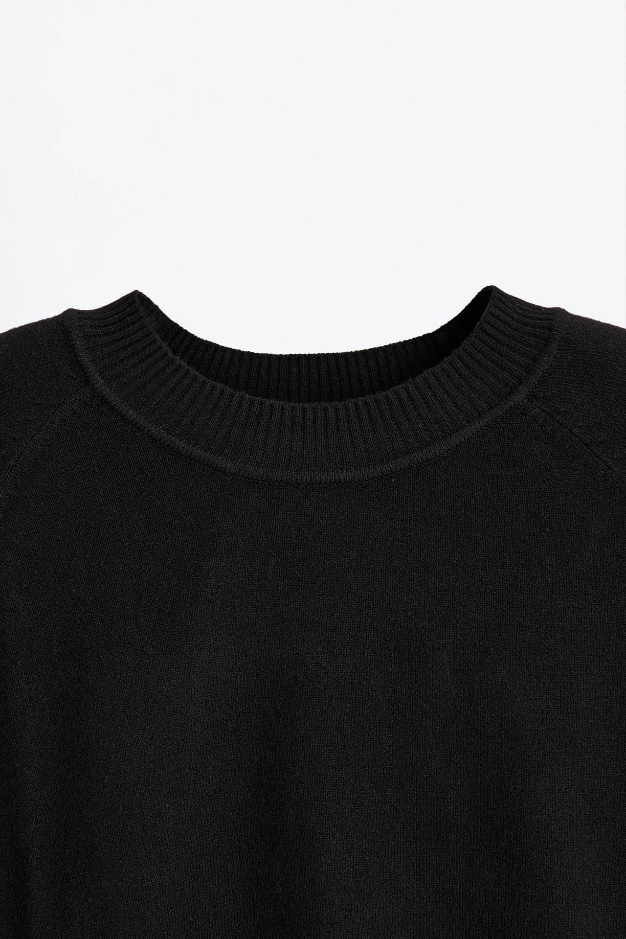 Round neck sweater — BLACK