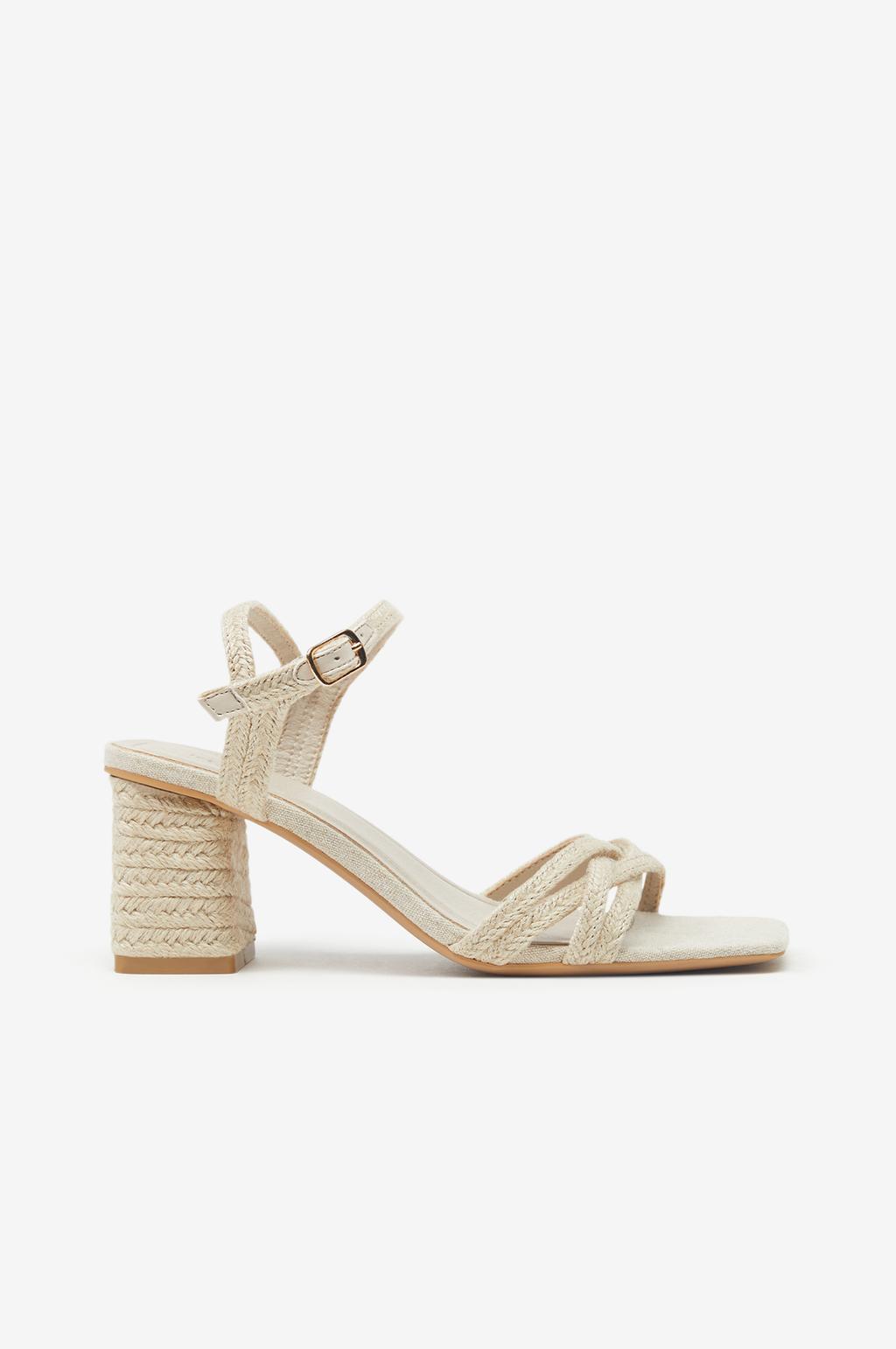 Jute high-heel sandals