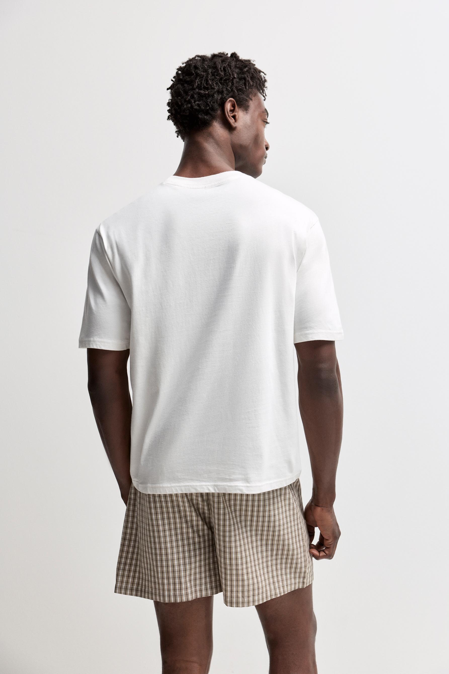Short pyjamas with pocket — WHITE