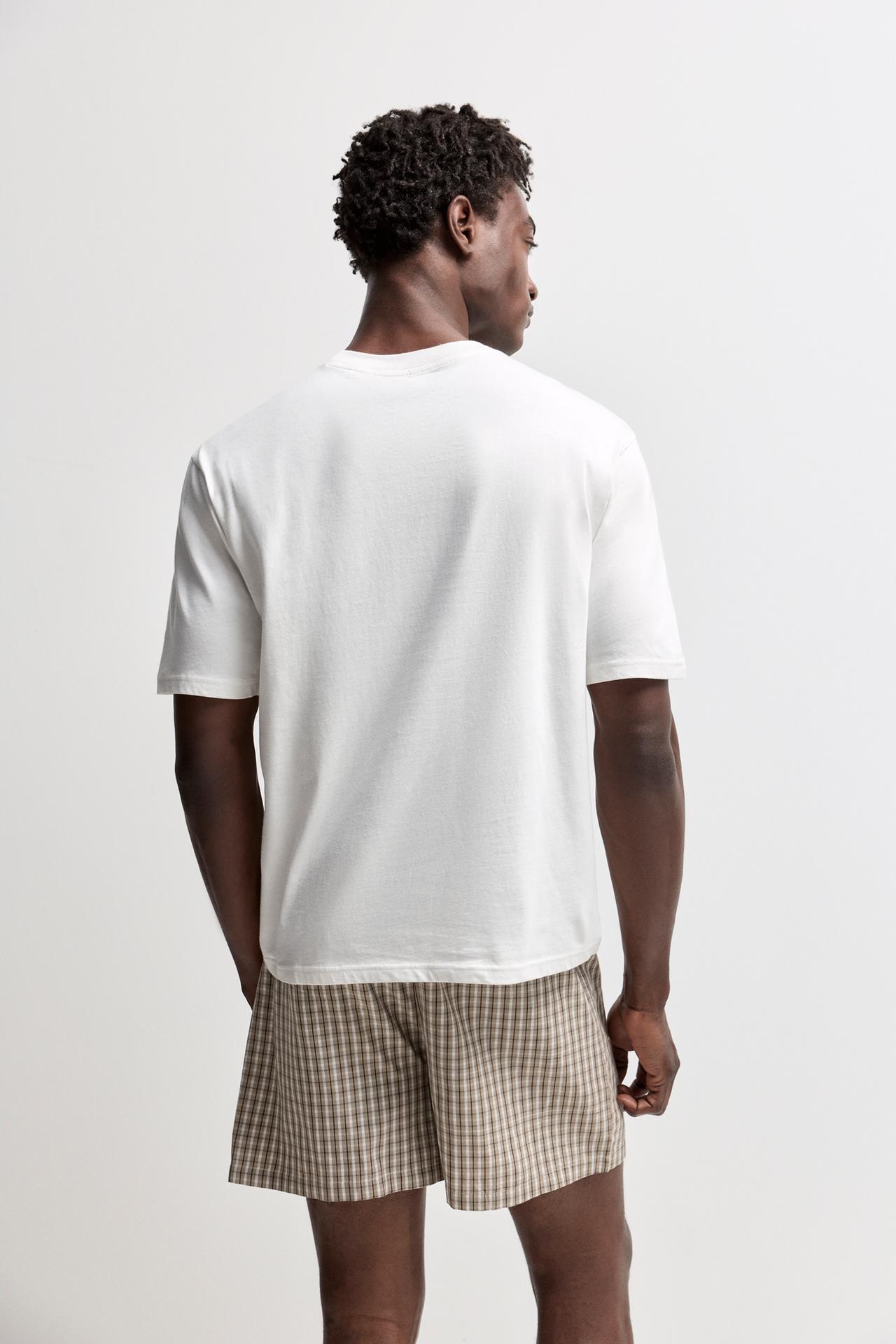 Short pyjamas with pocket — WHITE