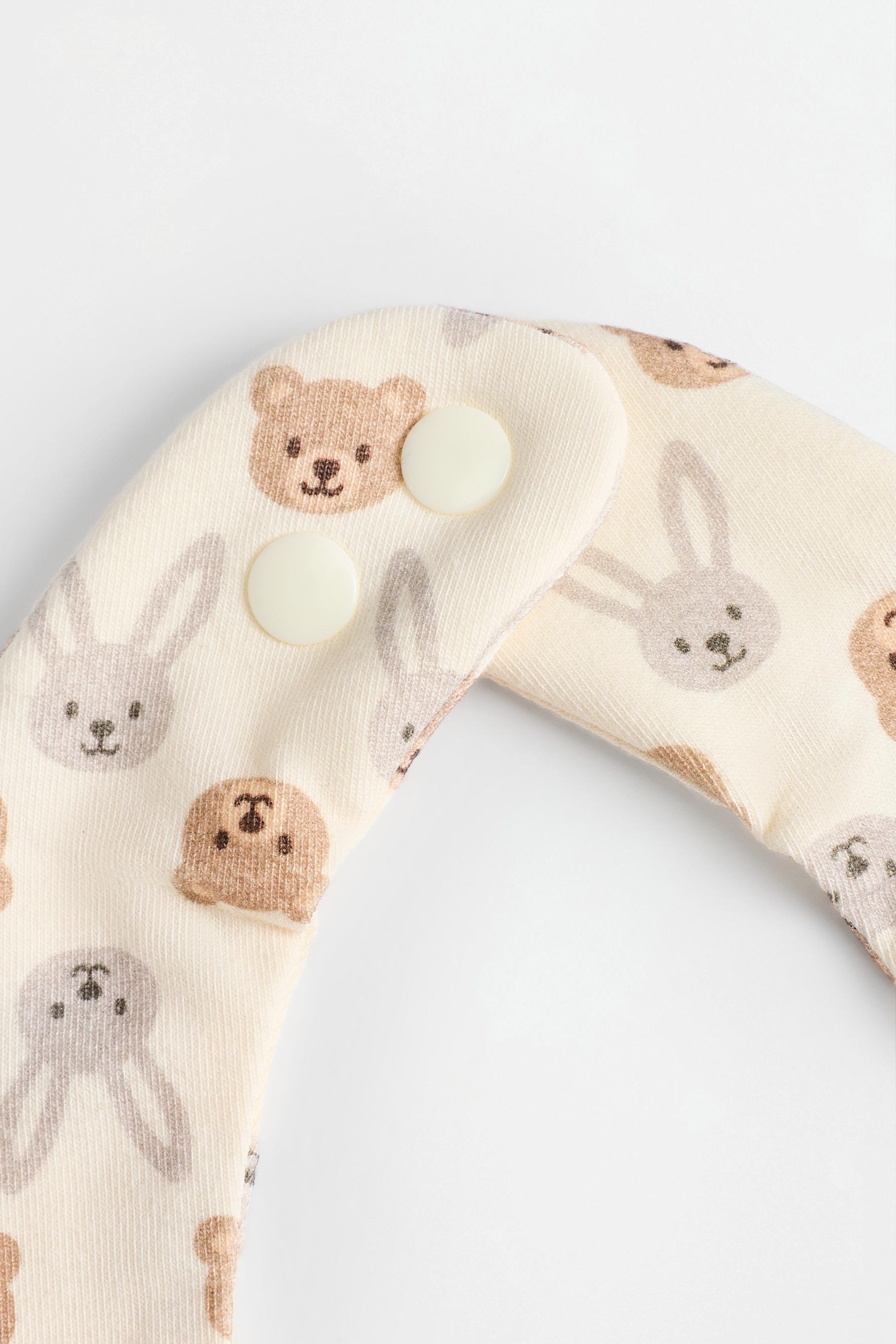Bear and bunny bibs (2-pack) — ECRU/BEIGE