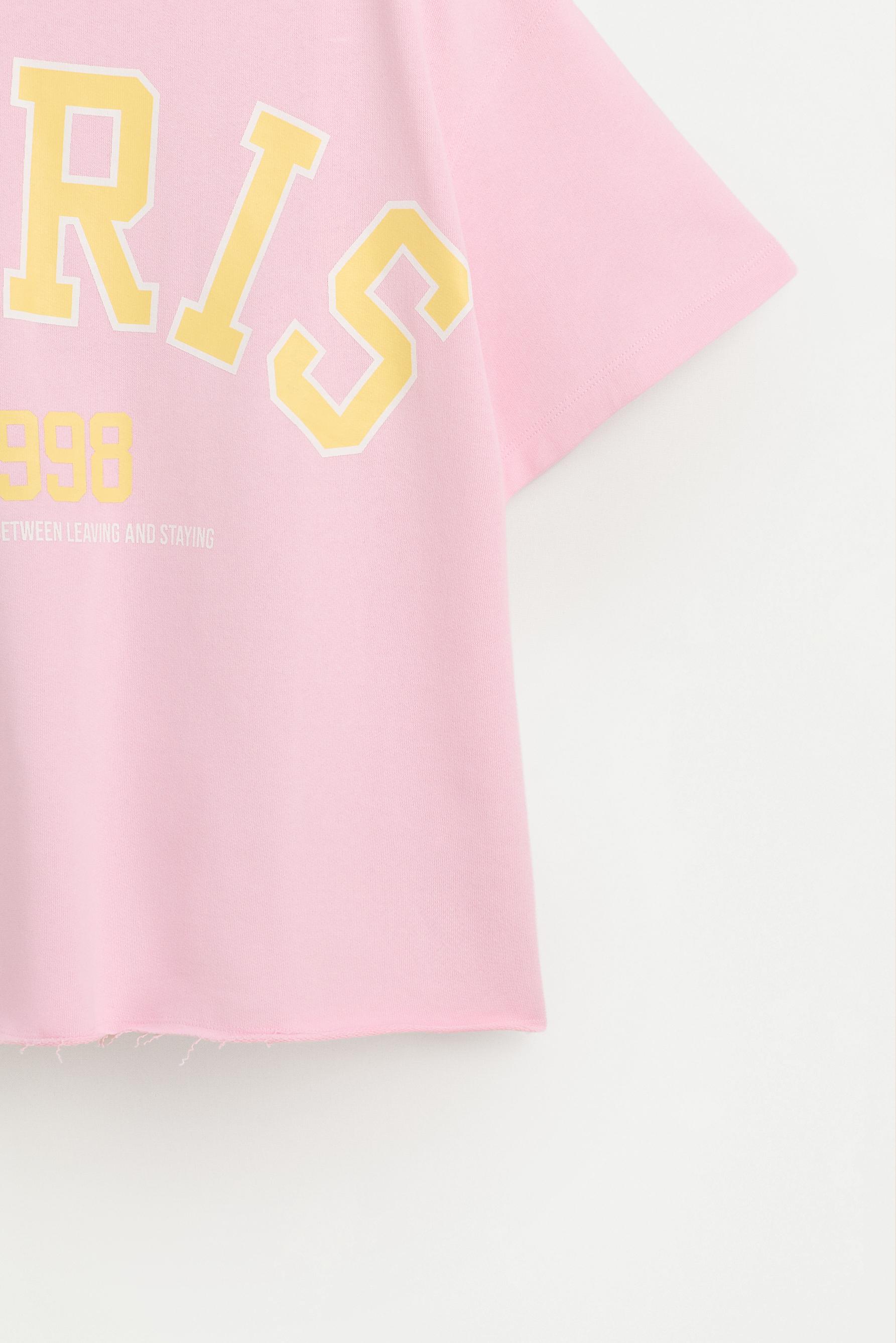 Printed short sleeve sweatshirt — PINK