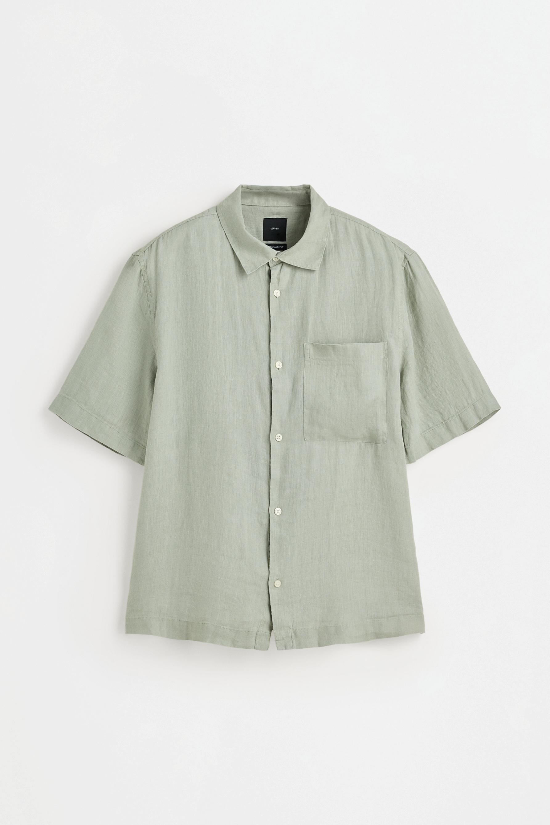 100% linen shirt — WATER GREEN