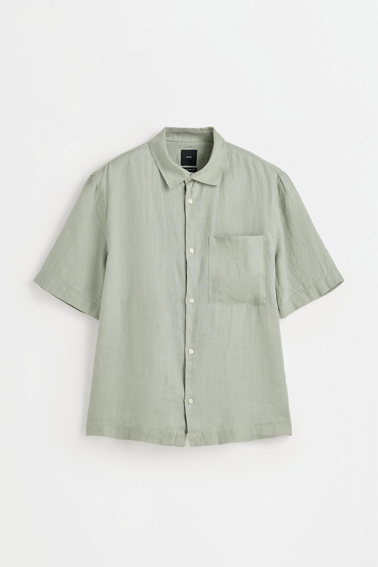 100% linen shirt — WATER GREEN