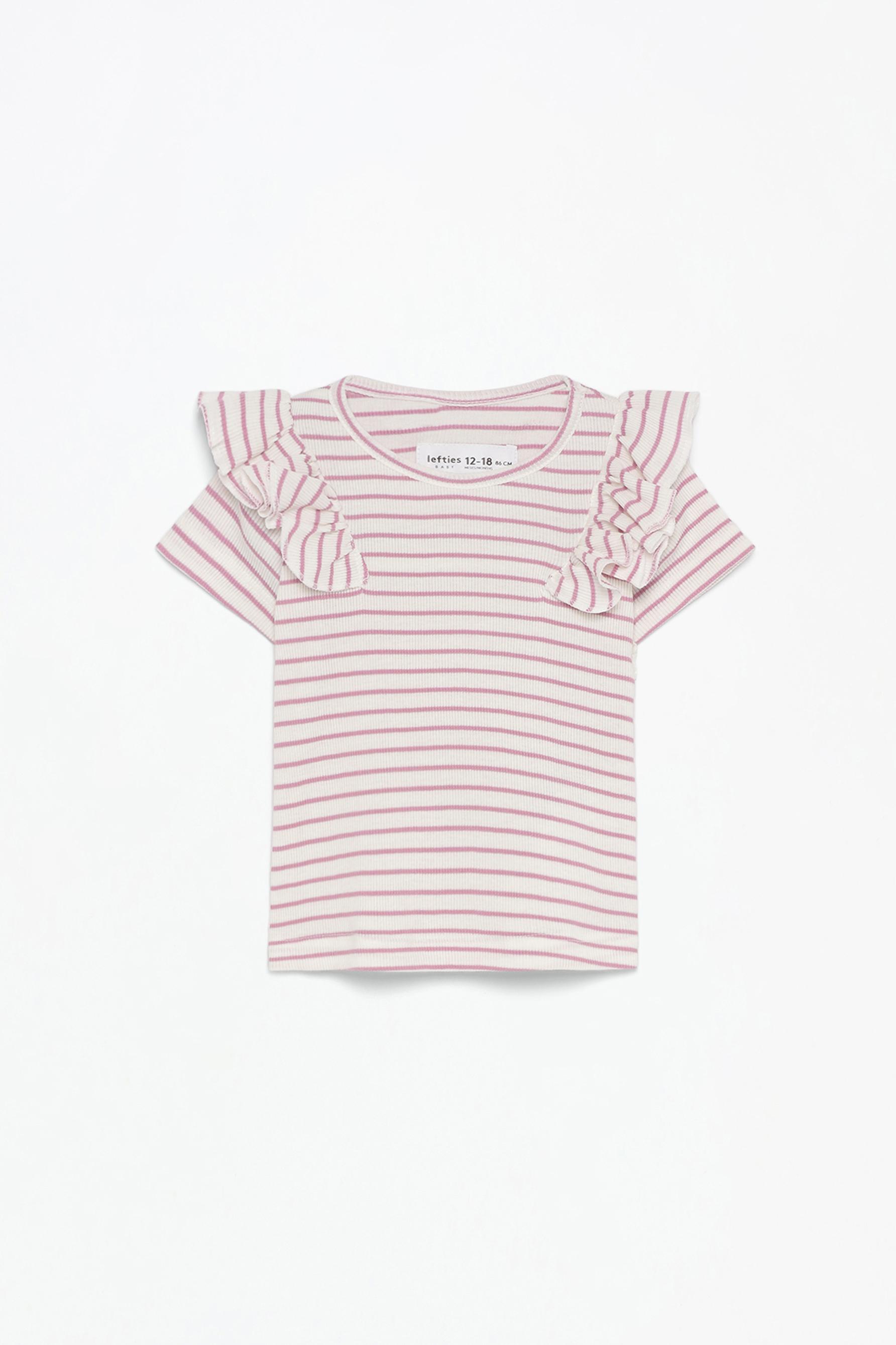 Camiseta canalé con volantes