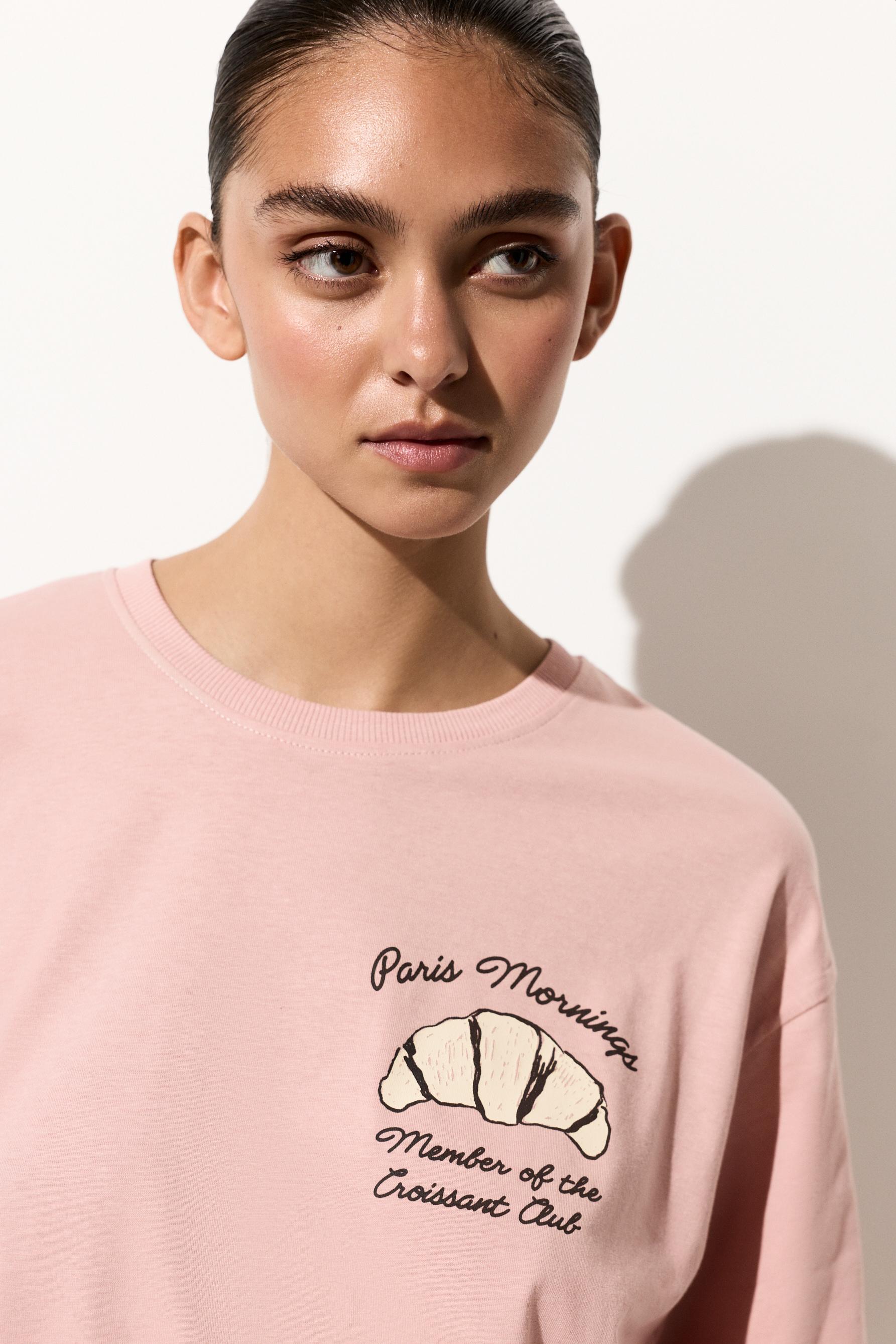 Long printed pyjamas — PASTEL PINK