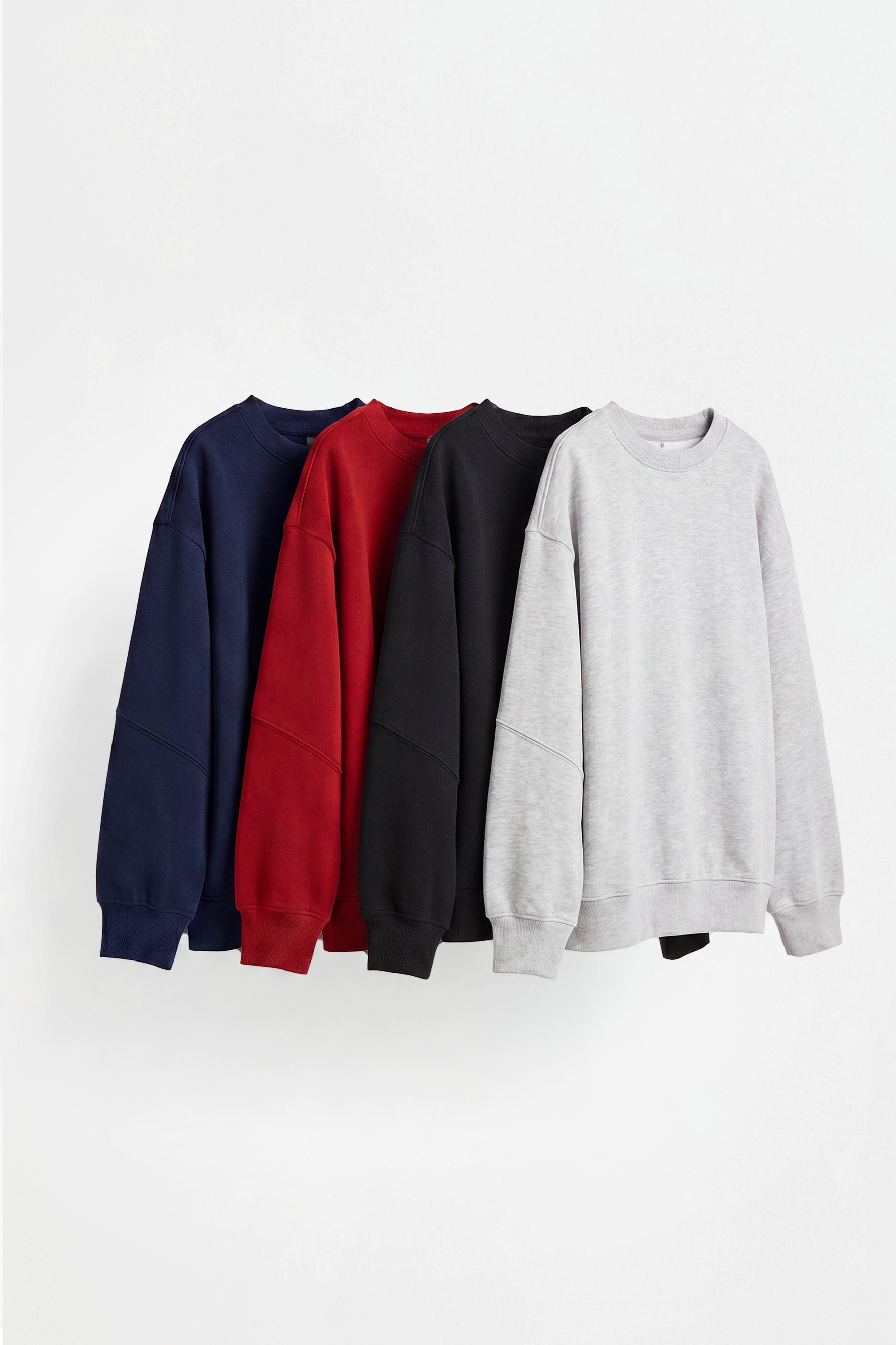 Pack of 4 plain plush sweatshirts — DARK PINK