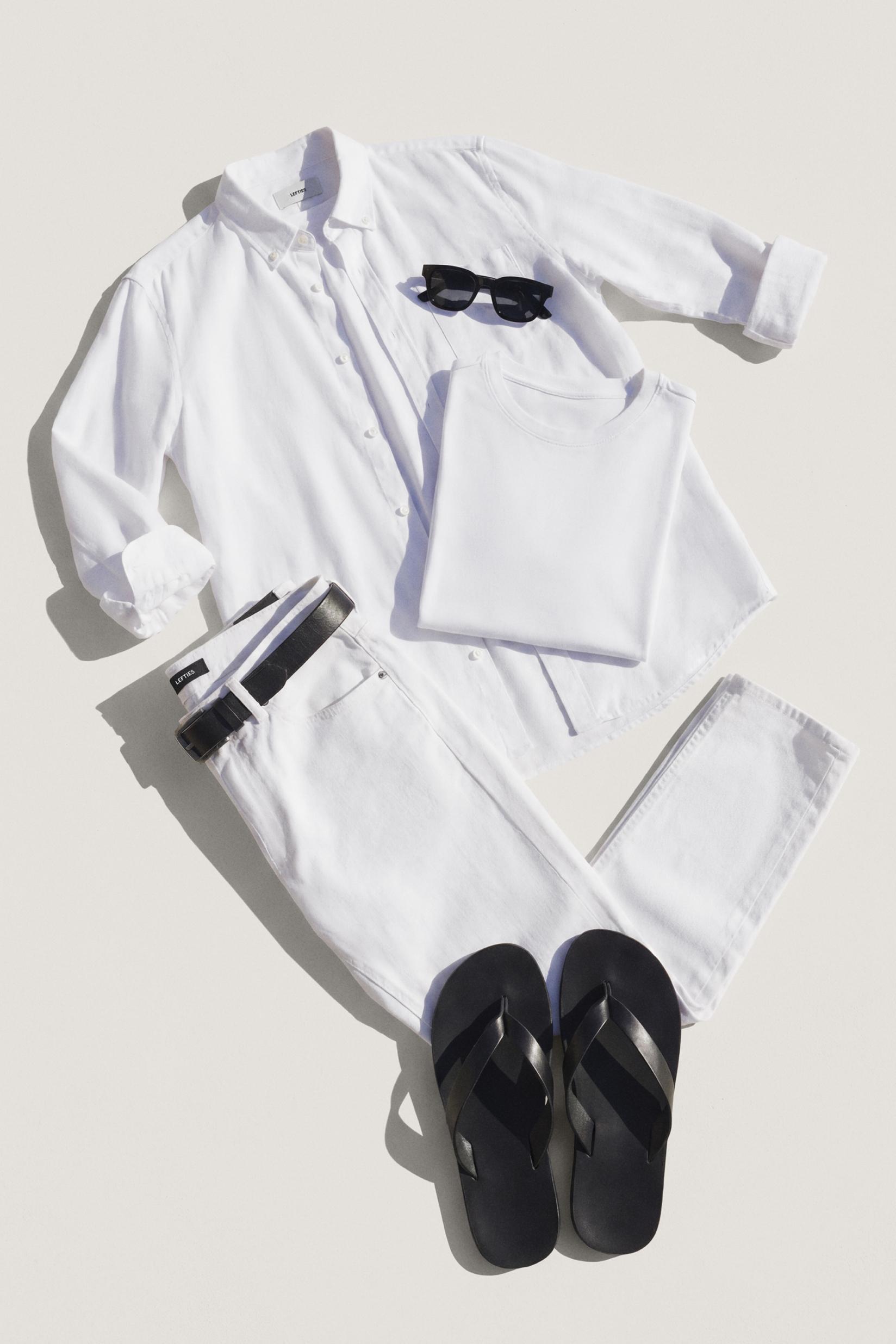 100% linen shirt — WHITE