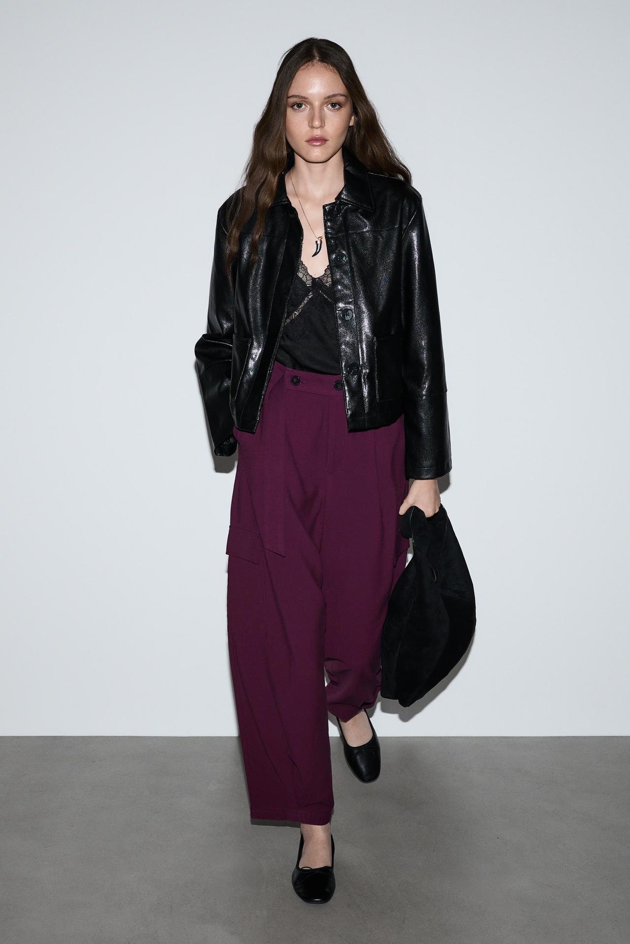Flowing cargo trousers — PLUM