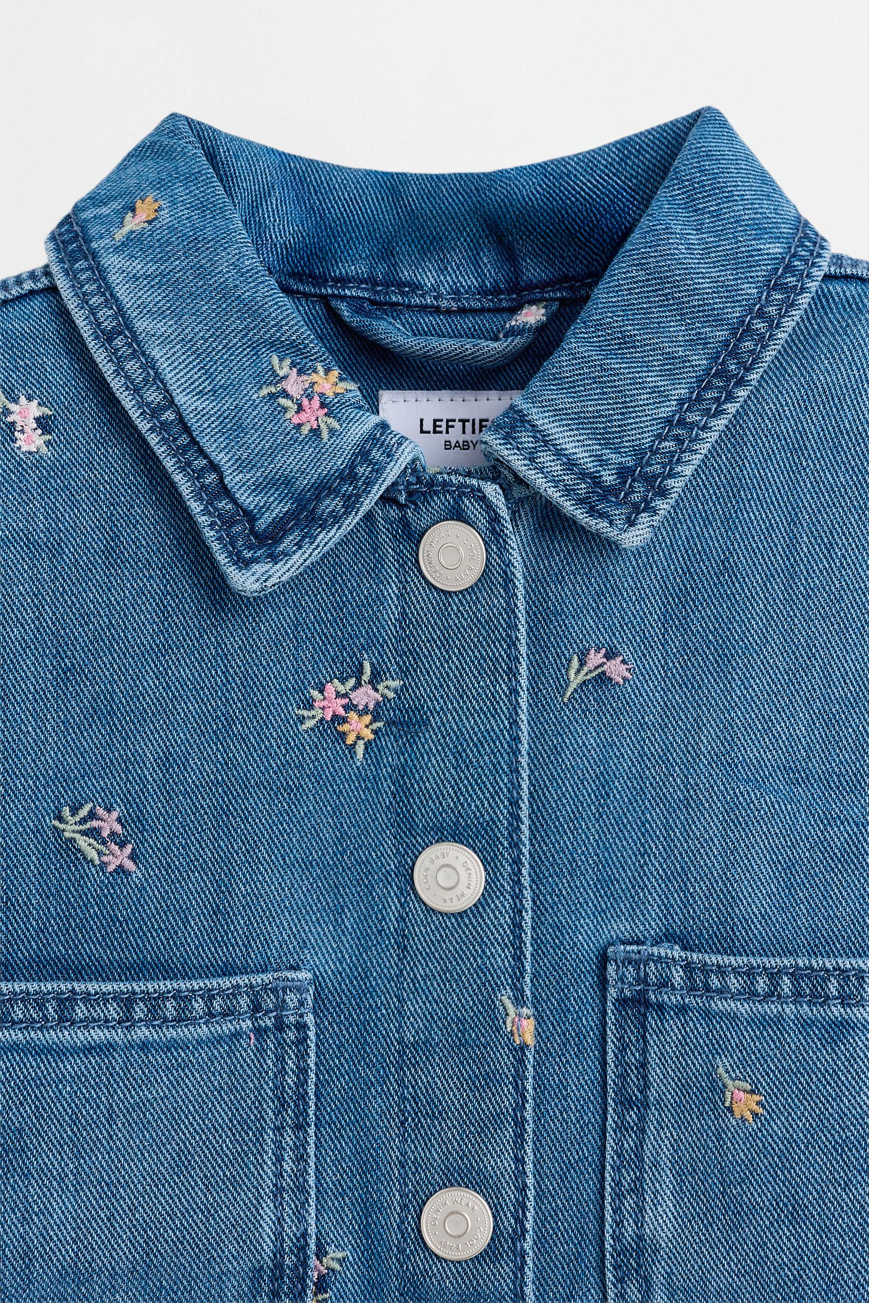 Embroidered denim jacket — FADED BLUE