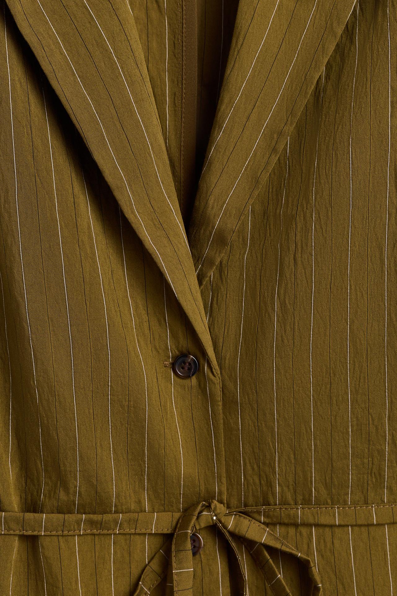 Striped blazer with tie — GREENISH