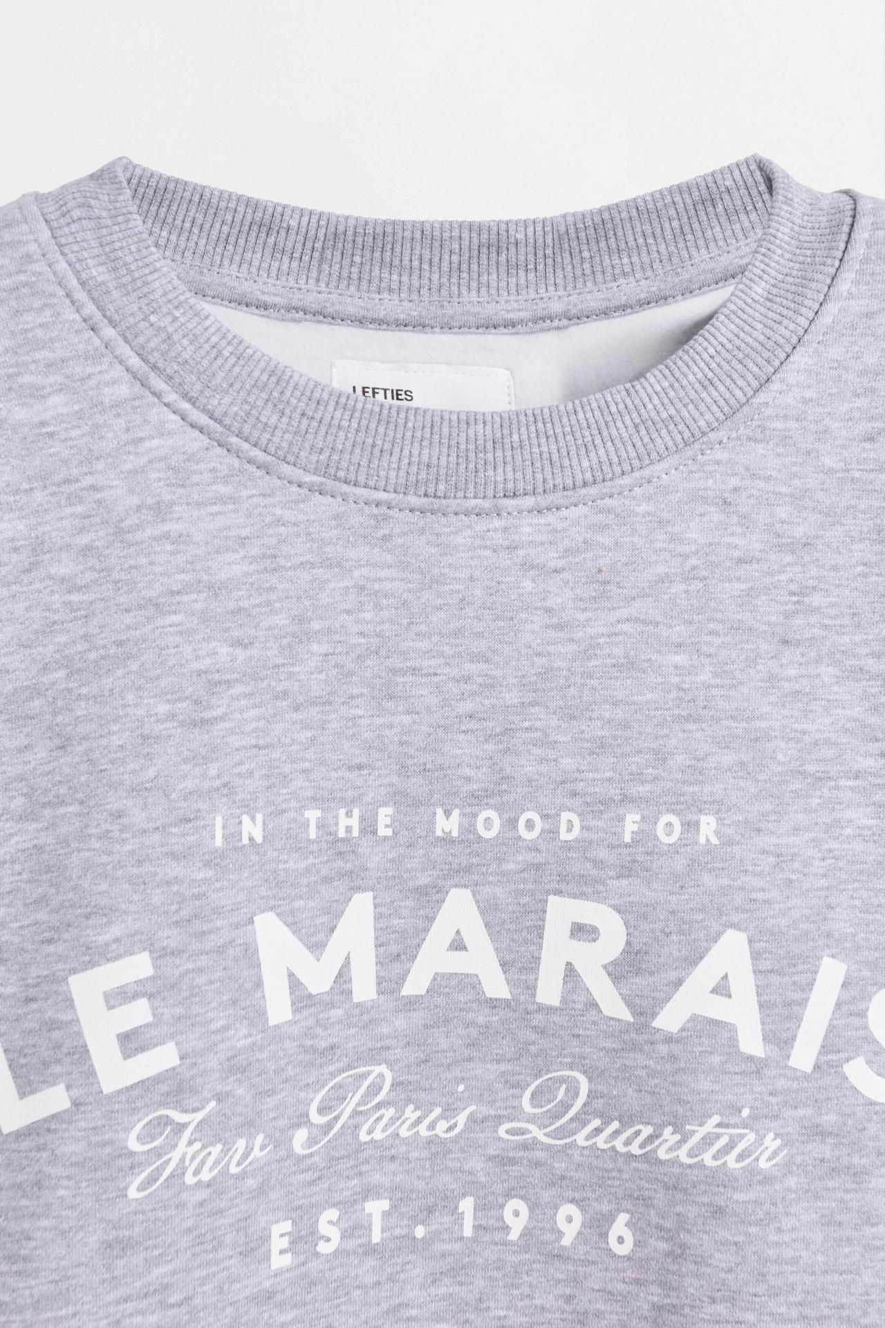T-shirt-style sweatshirt — GREY MARL