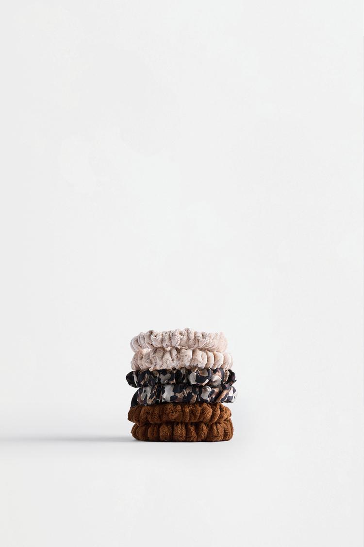 Slim Scrunchies (6-Pack) — BROWN TONES