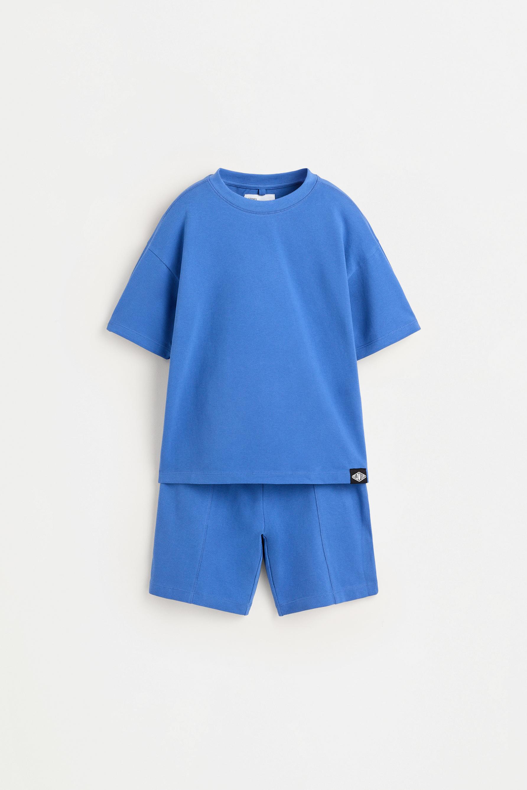 Piqué T-shirt and Bermuda shorts set — DEEP BLUE