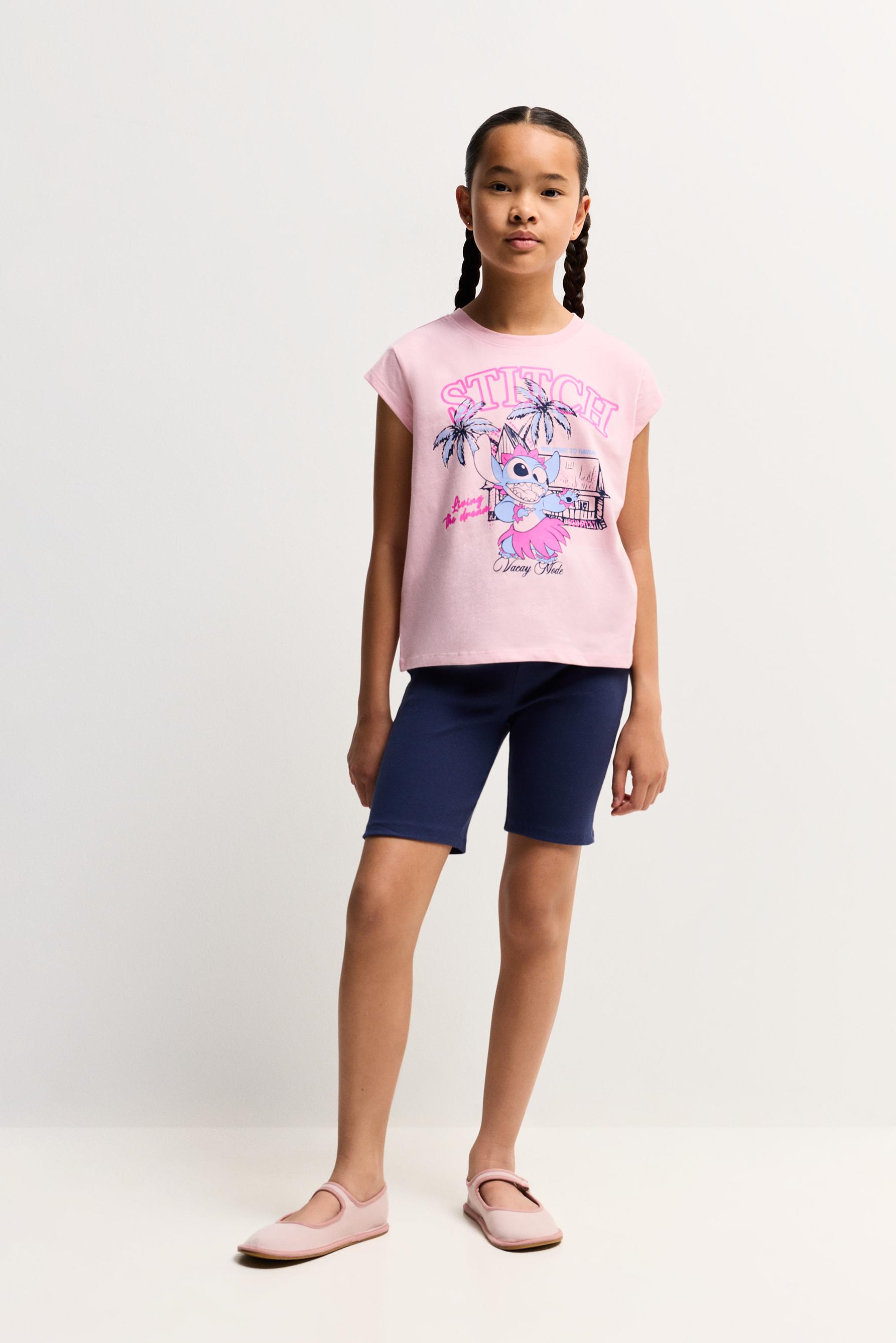 Stitch ©Disney T-shirt and cycling leggings set — PINK