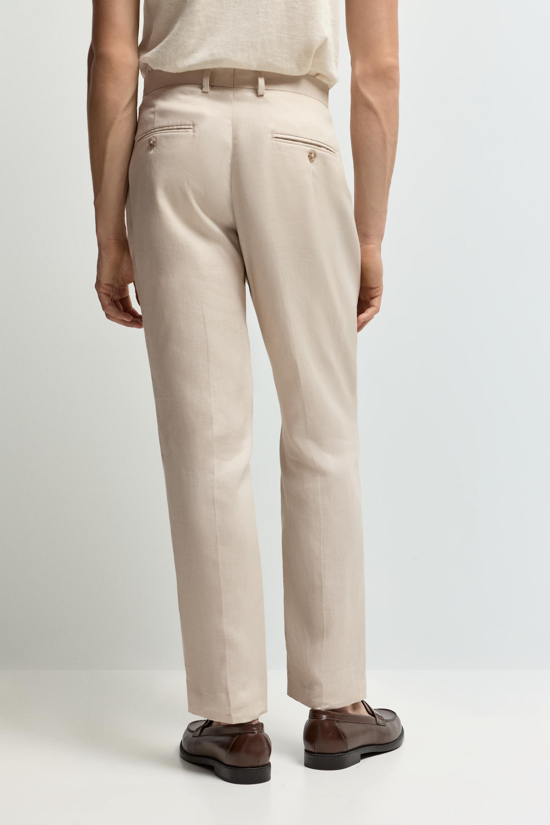 100% linen suit trousers — ECRU