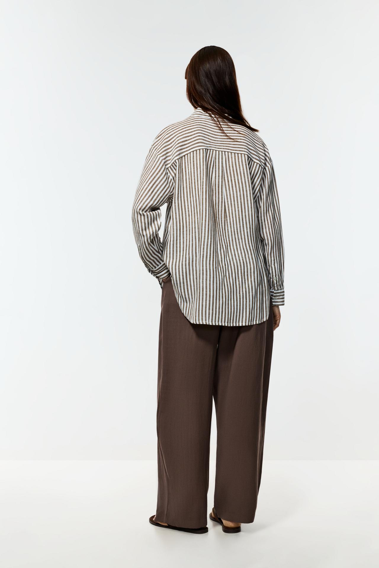 Oversize rustic shirt — BROWN