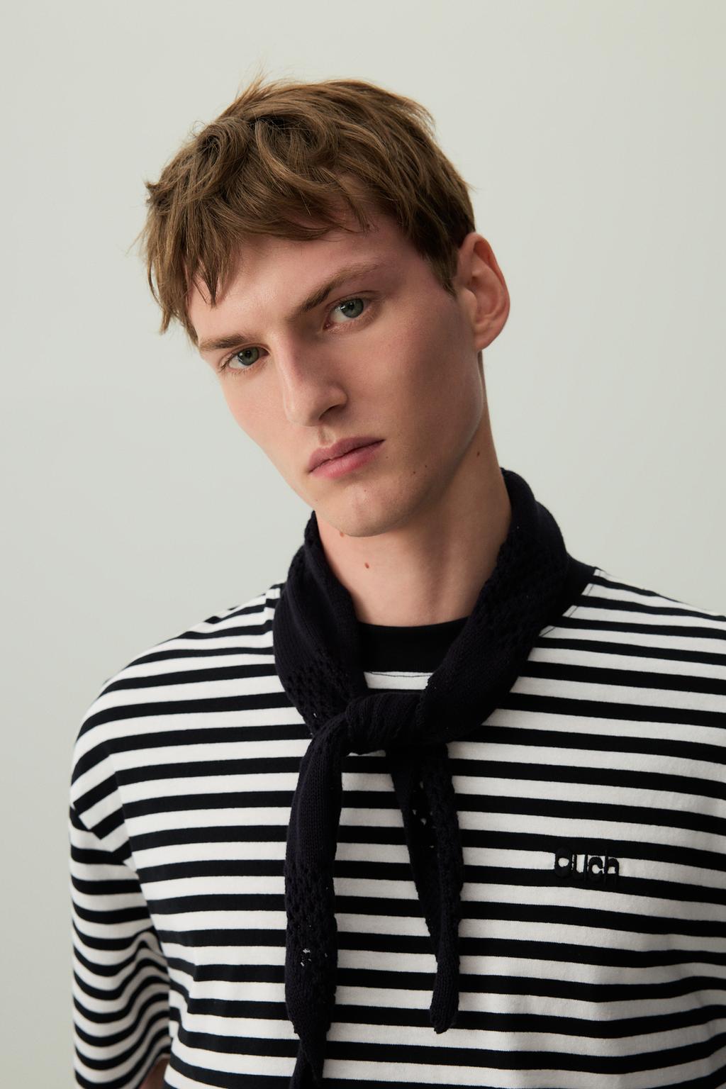 Striped T-shirt with embroidery