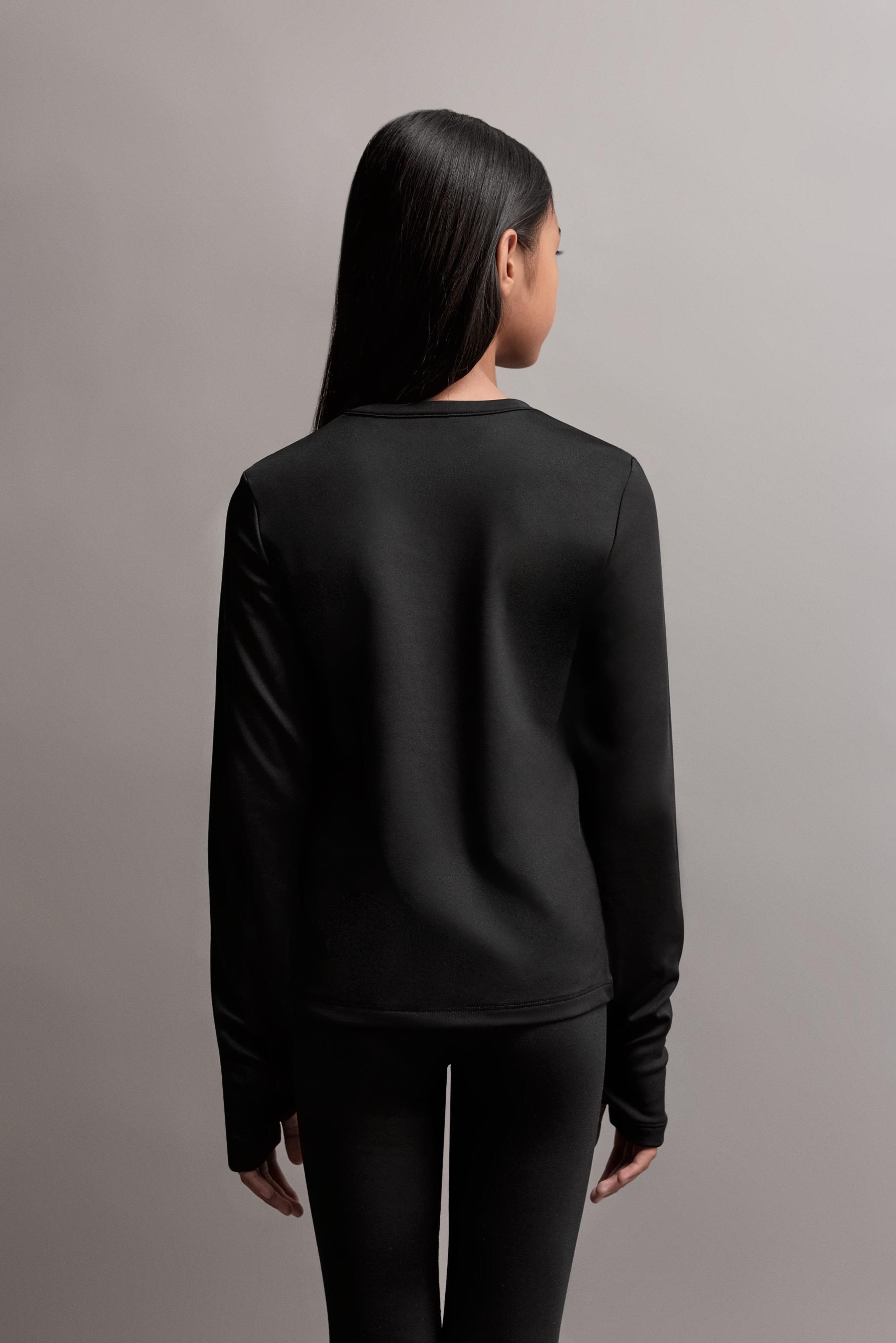 Medium weight thermal comfort T-shirt — BLACK