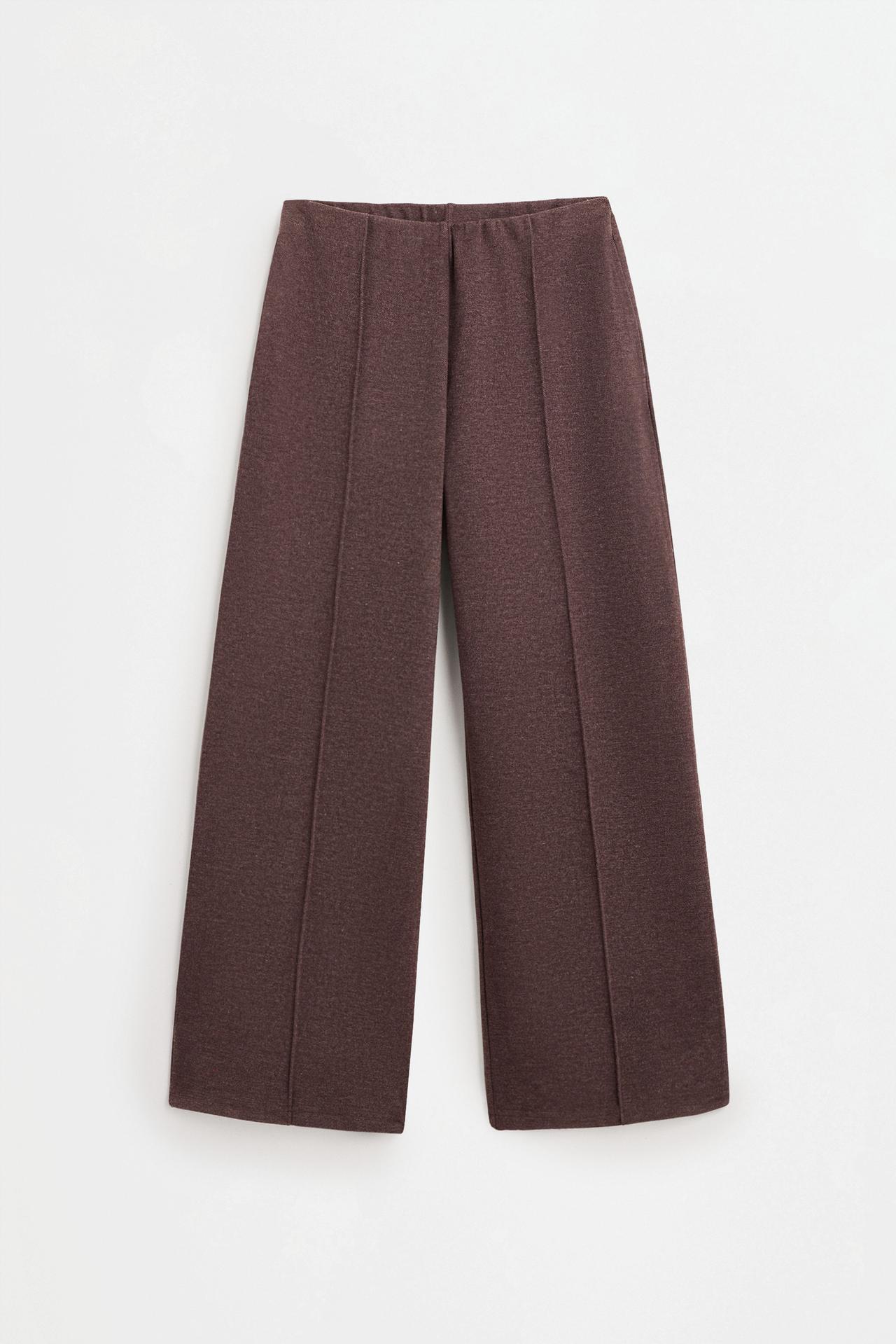 Pleated wide-leg trousers — CHOCOLATE