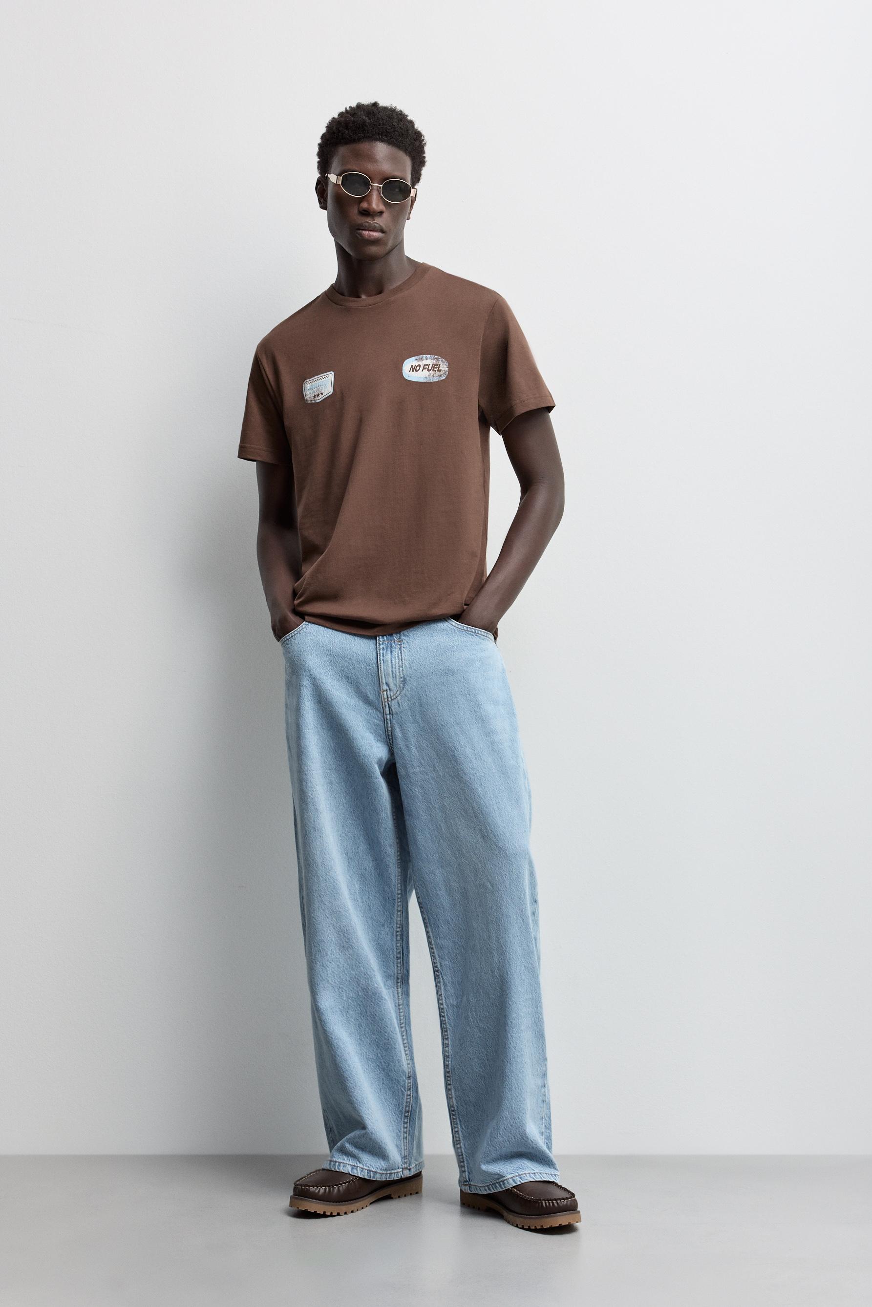 Printed T-shirt — BROWN