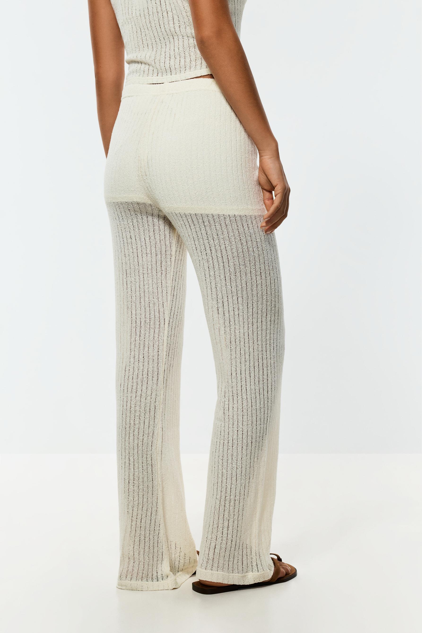 Rustic knit trousers — ECRU
